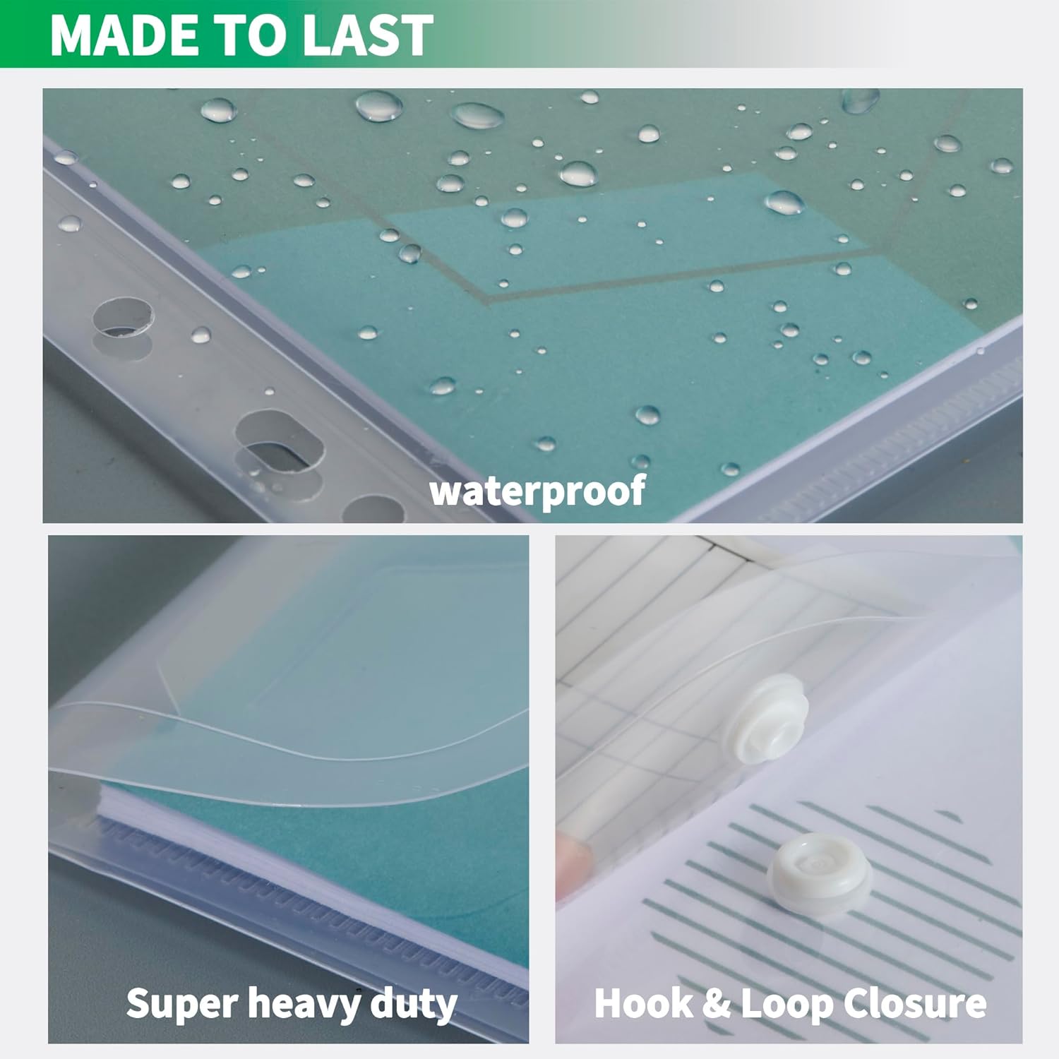 HOUYEE 12 Pack Binder Pocket, 11 Holes Heavy Duty Clear Poly Binder Envelope with Snap Closure, Letter Size,8 Mil,50 Sheet Capacity,Back to School 7 71ELJ9cMfbL. AC SL1500 - northernschoolofshiatsu.co.uk
