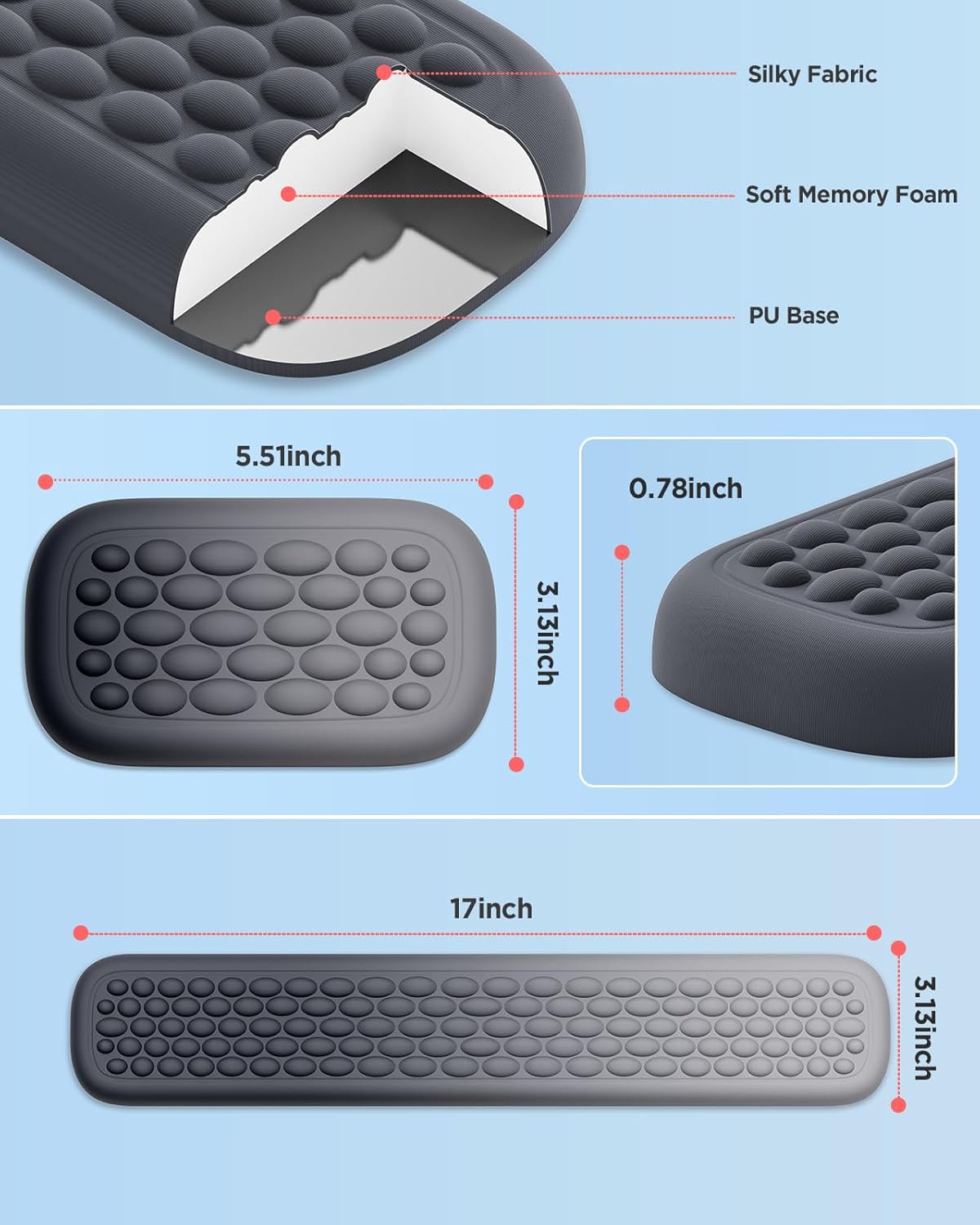 Lekvey Ergonomic Keyboard Wrist Rest, Silky Memory Foam with Massage Points Carpal Tunnel Support Wrist Pad for Office/Gaming, Typing Pain Relief, Black 6 71EMEK2BnOL. AC SL1500 - northernschoolofshiatsu.co.uk