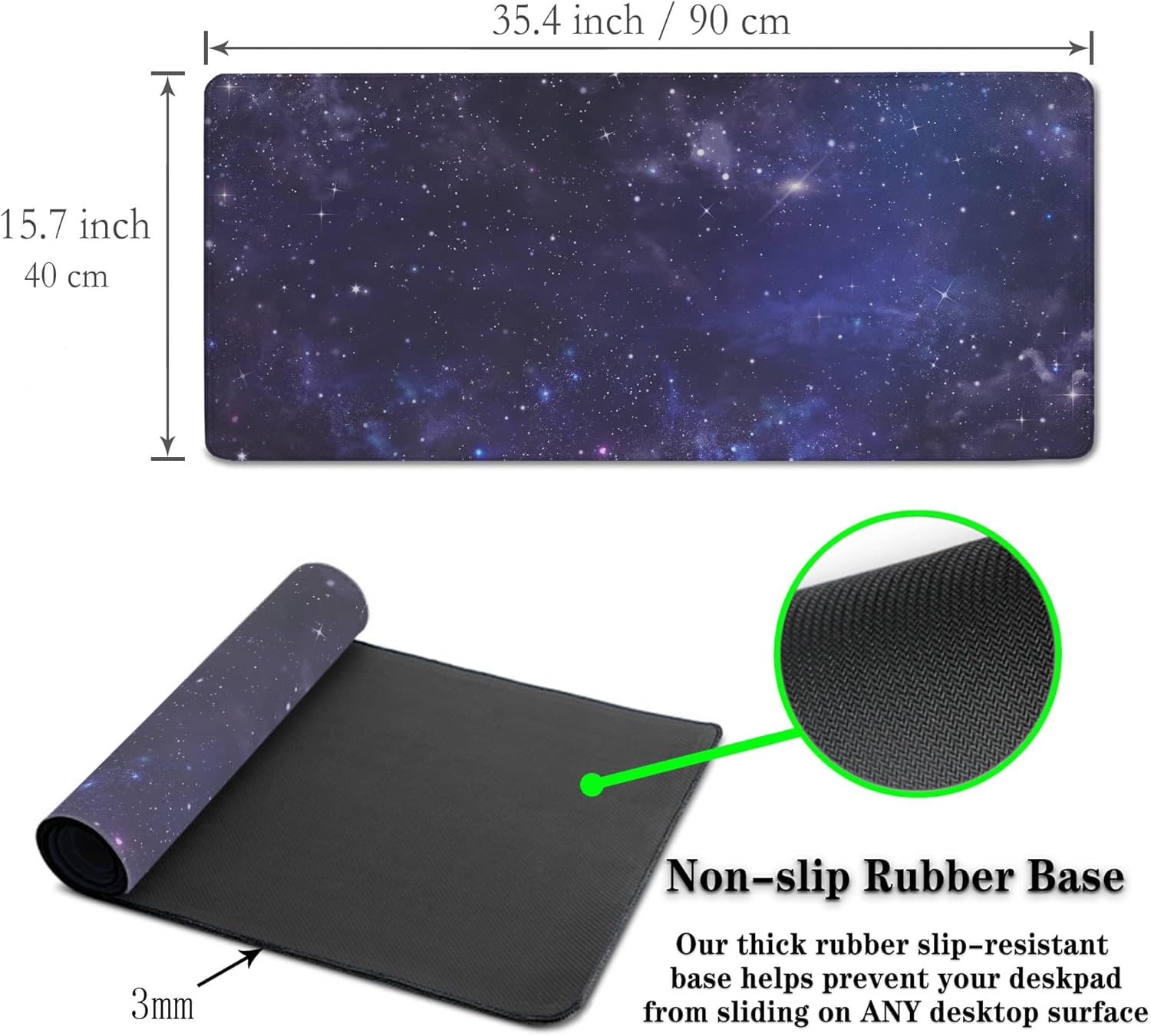 Office Desk Pad Galaxy Universe, Gaming Mousepad XXL Mouse Pads Large Mouse Pad, Work Desk Mat Non-Slip Rubber Base, 35.4 X 15.7 inch for Work/Game/Office Starry Night Sky Stars Outer Space 6 71ENcK9iERL. AC SL1500 - northernschoolofshiatsu.co.uk