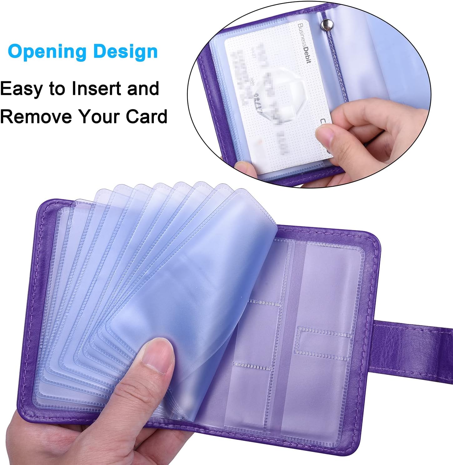 Wisdompro Credit Card Holder, Slim Leather RFID Blocking Wallet Debit Card Protector Organizer Case (Build in 20 Card Slot & 7 Small Cells for Memory Cards)-Vertical Black 37 - northernschoolofshiatsu.co.uk