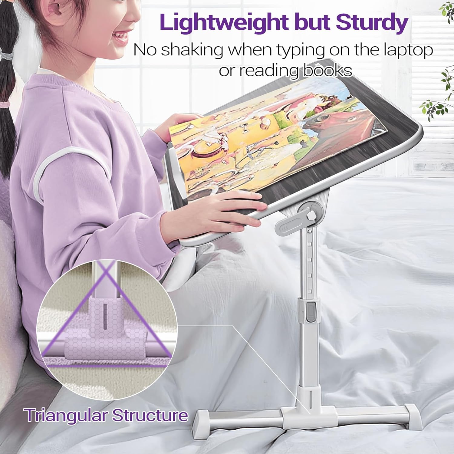 Nearpow Laptop Bed Tray Table, Adjustable Laptop Bed Stand, Portable Standing Table with Foldable Legs, Foldable Lap Tablet Table for Sofa Couch Floor - Medium Size 6 - northernschoolofshiatsu.co.uk