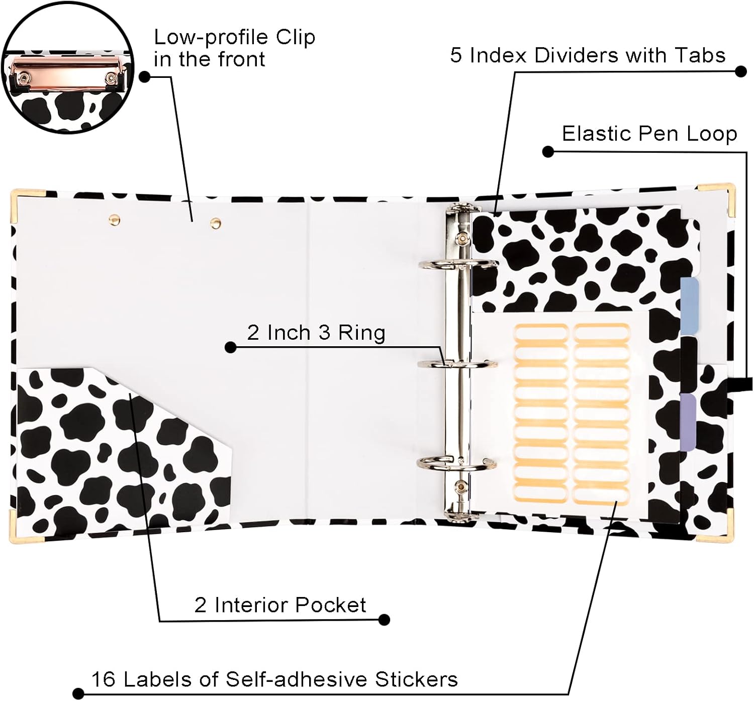 2 Inch 3 Ring Binders for Letter-Size 11" x 8.5" with 5-Tab Dividers and Low Profile Clipboards Three Ring Binder for School Class Office Supplies, Rose Floar 42 71FCqcjRMNL. AC SL1500 - northernschoolofshiatsu.co.uk