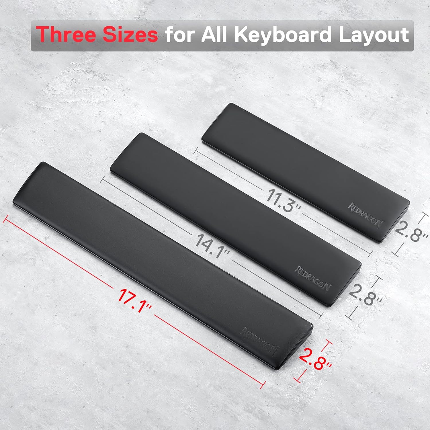 Redragon P037 Meteor L Computer Keyboard Wrist Rest Pad, Ergonomic Soft Memory Foam Wrist Support w/Anti-Slip Rubber Base, 100% 104 Keys Standard Size 17.12 x 2.87 in, 0.78 inch (20mm) Height, Black 3 - northernschoolofshiatsu.co.uk
