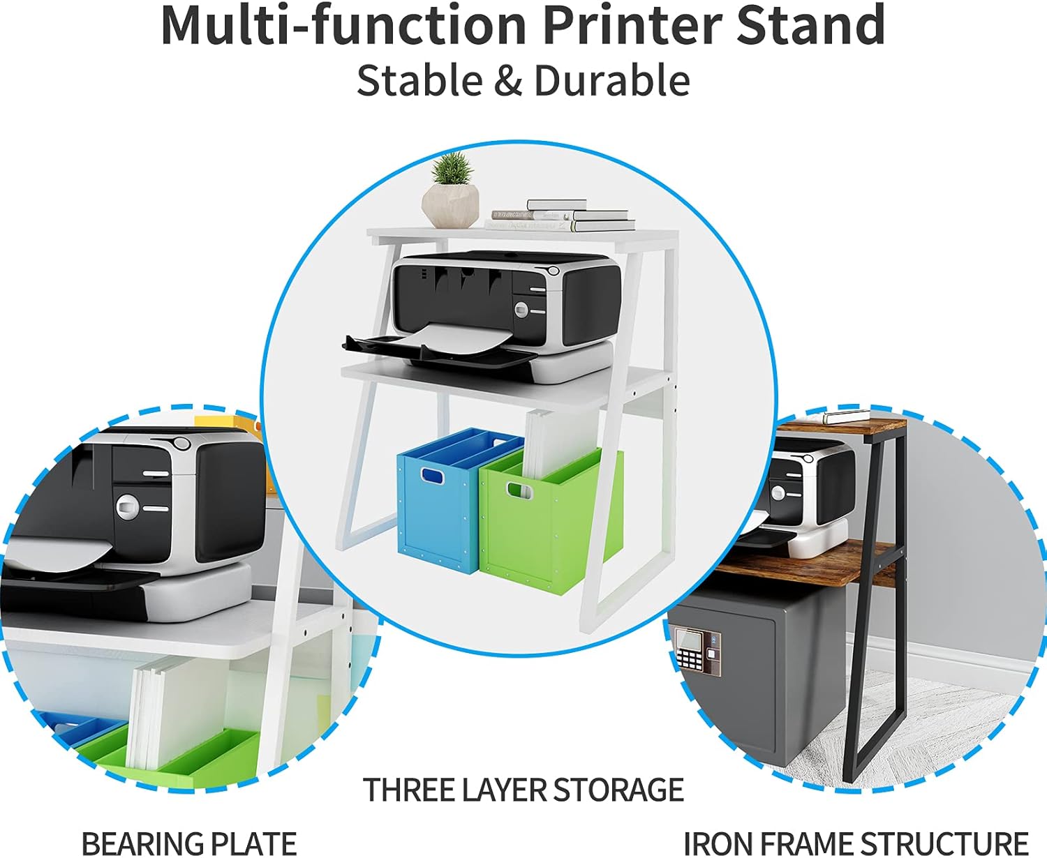 PUNCIA Desktop Printer Stand 3-Tier Large Size High Capacity Storage Shelves Multi-Purpose Desk Office Organization and Storage for Printer Fax Book Heavy Duty Rack for Home Office Supplies(White) 5 71FEkT8hO8S. AC SL1500 - northernschoolofshiatsu.co.uk