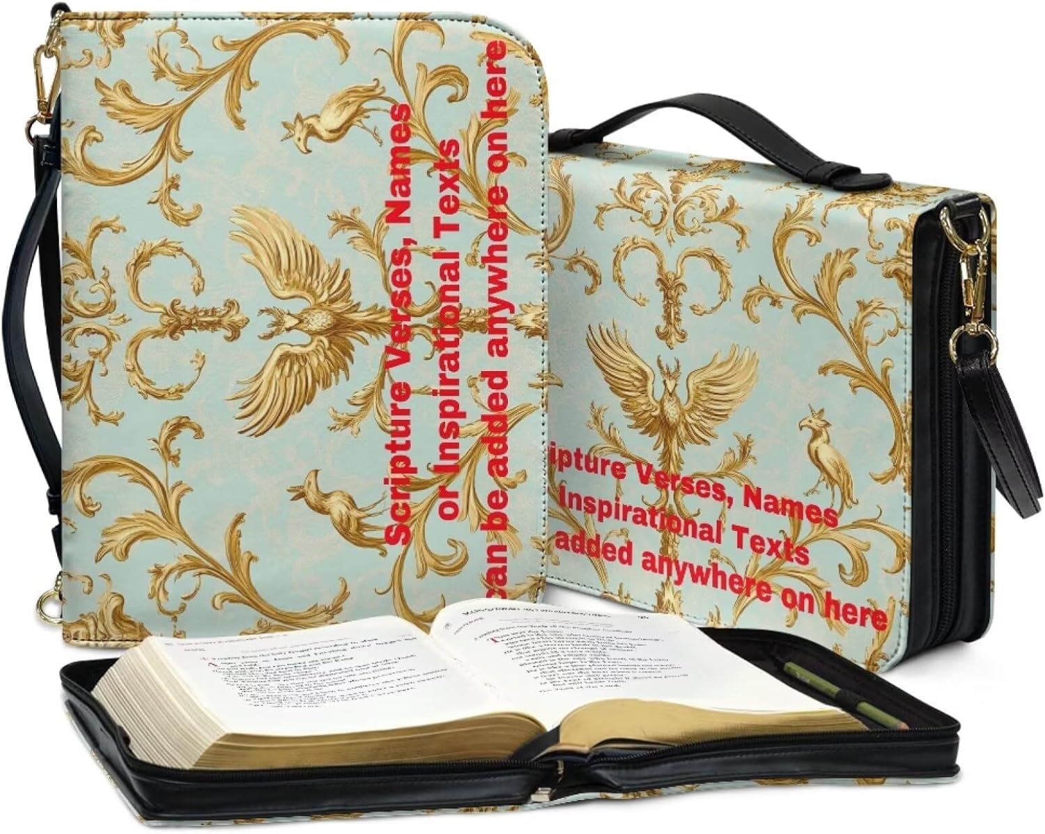 Custom Personalized PU Leather Bible Cover Case for Women,Customized Bible Cases Bible Tote Bag Bible Carrying Case Bible Carrier with Detachable Shoulder Strap,2XL 118 - northernschoolofshiatsu.co.uk