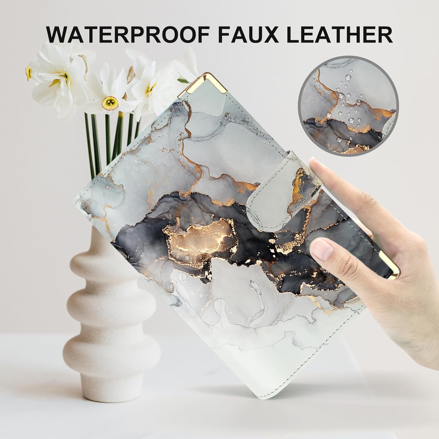 A5 Refillable 6 Ring Faux Leather Budget Binder,Mini Notebook Binder Cover for A5 Filler Paper,Loose Leaf Personal Planner Cover with Magnetic Buckle Closure(Marble Purple) 92 71FcUemM7oL. AC SL1500 - northernschoolofshiatsu.co.uk