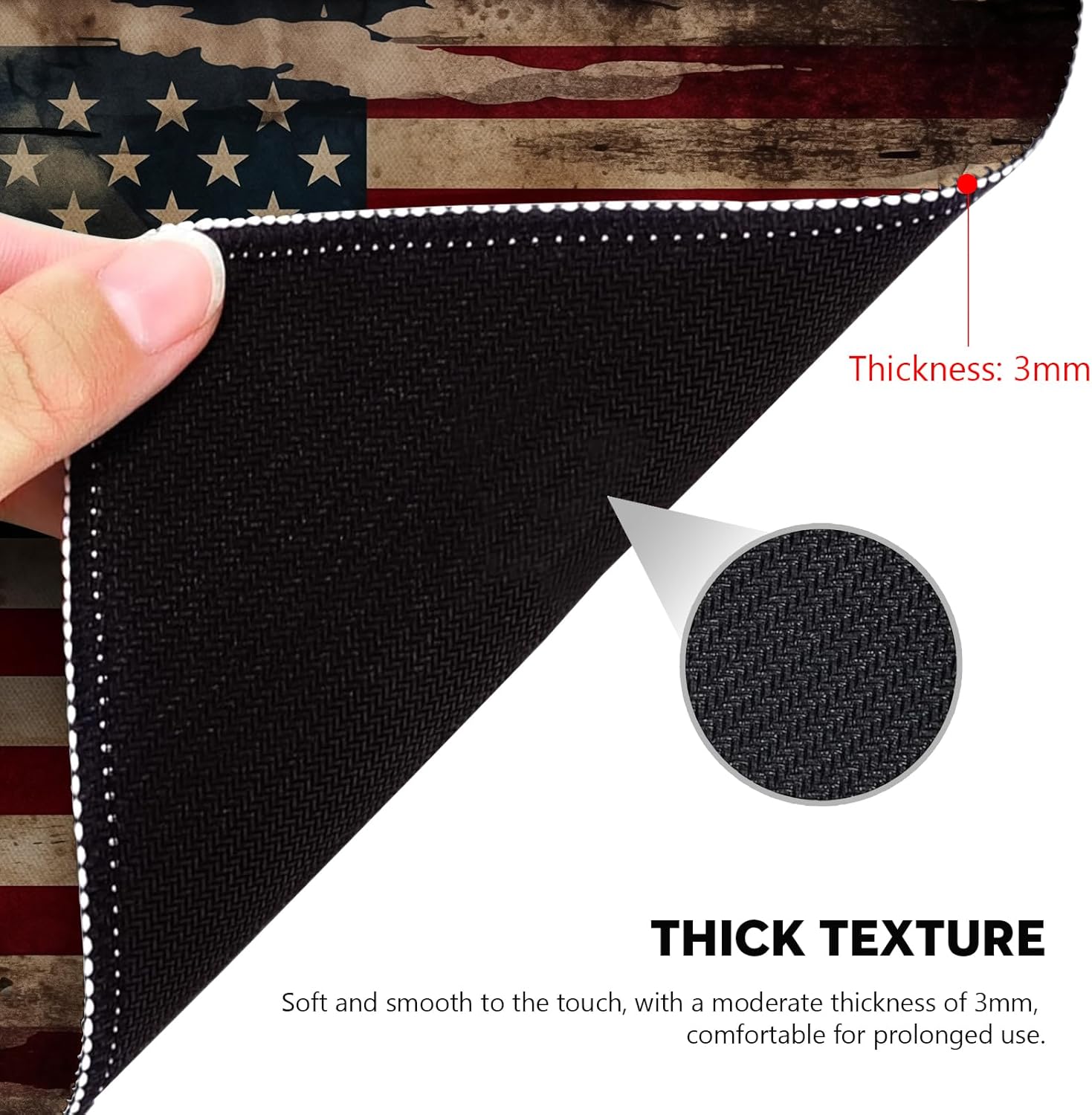Vintage American Flag Mouse Pad - Patriotic Durability for Your Desk, Stitched Edges Non-Slip Rubber Base Mouse Pads for Computers Laptop 40 71FkY+OkDAL. AC SL1500 - northernschoolofshiatsu.co.uk