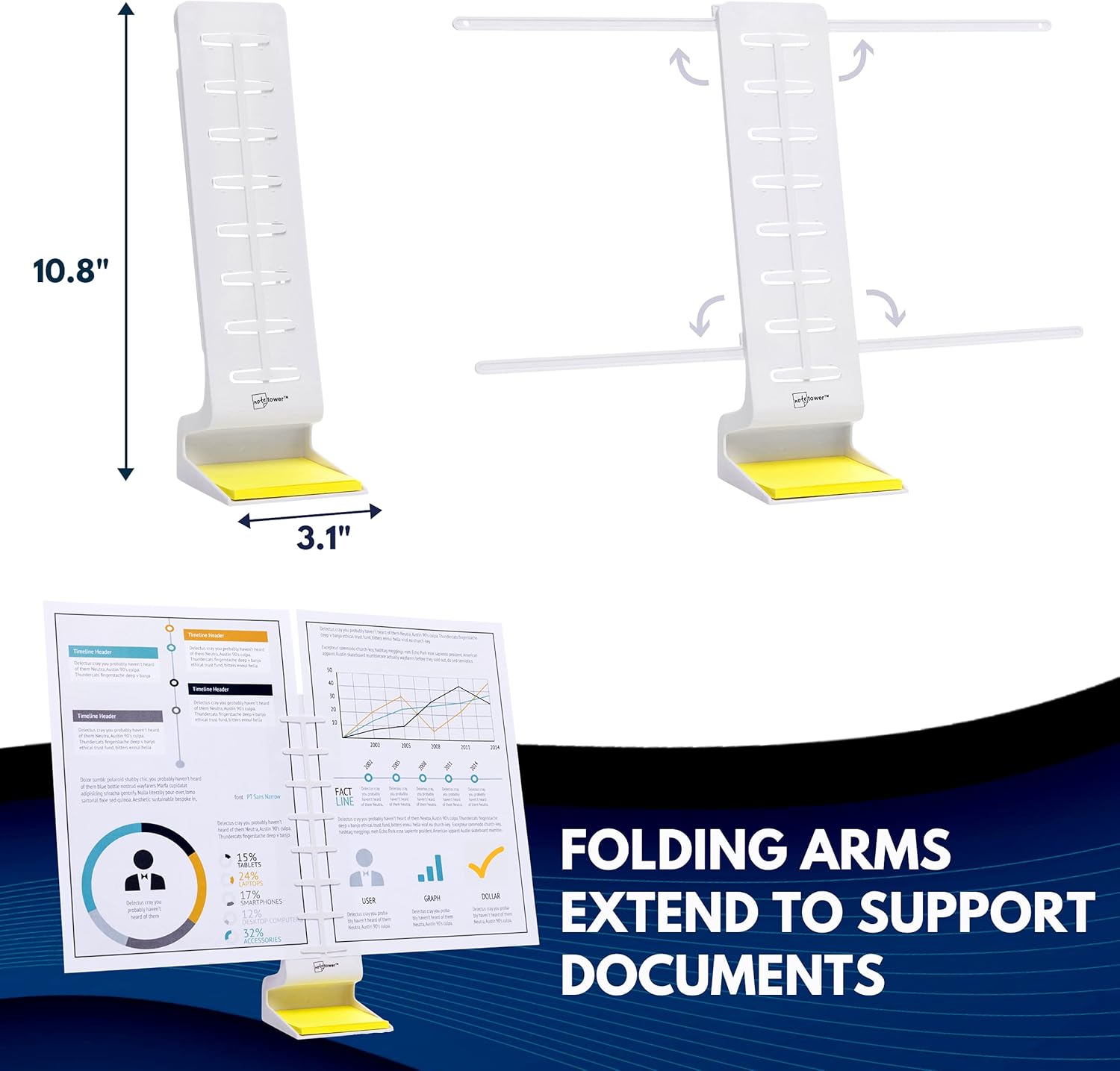 Note Tower Desktop Pro Dual Document Holder for Typing | Compact 2 Page Paper Holder Stand for Desk | Document Stand Holds Copy Paper, Photos & Post Notes | Dispenser includes 3x3 Sticky Notes | White 5 71G0Eo2YiiS. AC SL1500 - northernschoolofshiatsu.co.uk