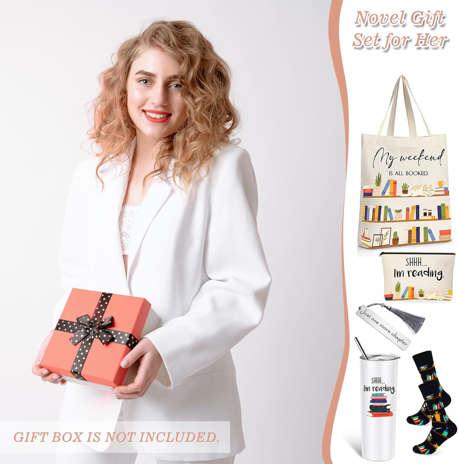 Silkfly 5 Pcs Book Lovers Gifts Set, Gifts for Book Lovers, Includes 20 oz Tumbler Socks Bookmark Tote Bag and Cosmetic Bag 7 71GBGb1g3aL. AC SL1500 - northernschoolofshiatsu.co.uk
