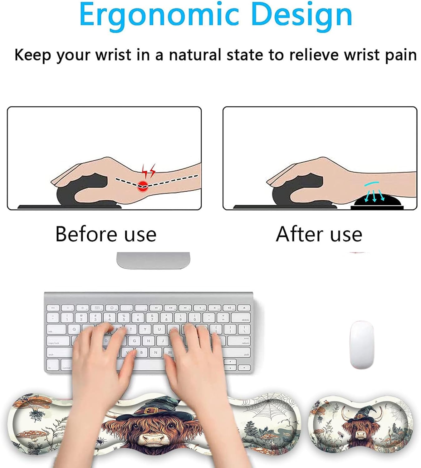 Keyboard Wrist Rest Set,Memory Foam Wrist Support Mouse Pad,31.5"x11.8" Desk Mat for Comfortable Typing & Pain Relief,Non-Slip Base for Office & Home Use - Abstract Flower 67 71GNJ276lEL. AC SL1500 - northernschoolofshiatsu.co.uk