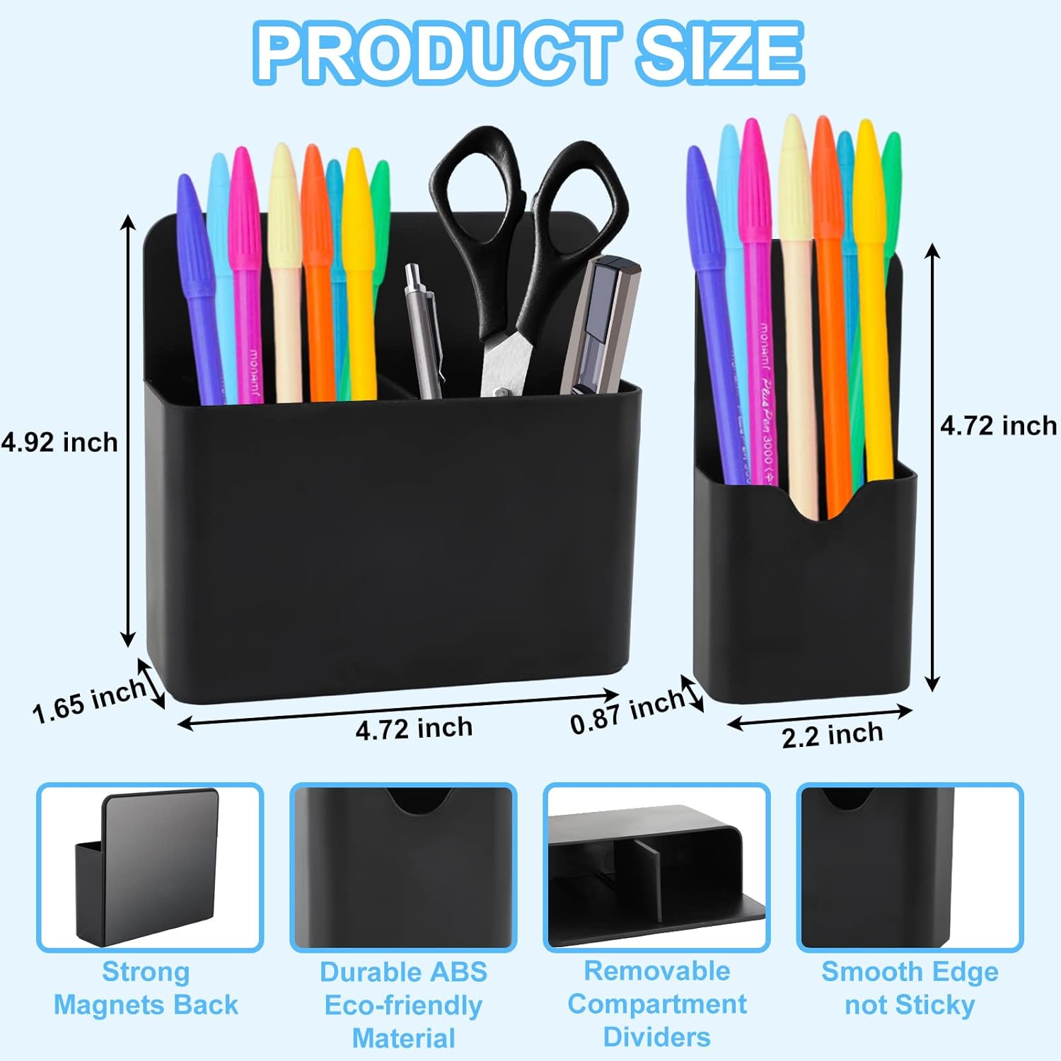 Magnetic Pen Holder,2 Pack Magnetic Dry Erase Marker Holder with Generous Compartments,Strong Magnet Storage Marker Pen Pencil Organizer for Refrigerator,Whiteboard,Locker Accessories 2 71GQnQvy5YL. AC SL1500 - northernschoolofshiatsu.co.uk