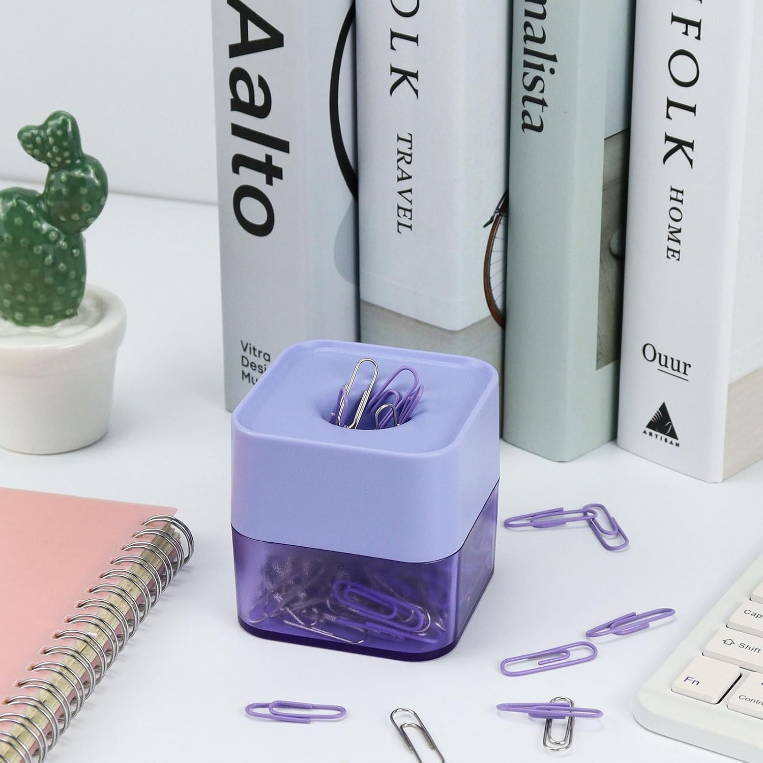 MultiBey New Two-Color Paper Clips in Elegant Magnetic Frosted Square Holder, 28mm, 130 per Box (Lilac) 9 71GZ+XECjhL. AC SL1500 - northernschoolofshiatsu.co.uk