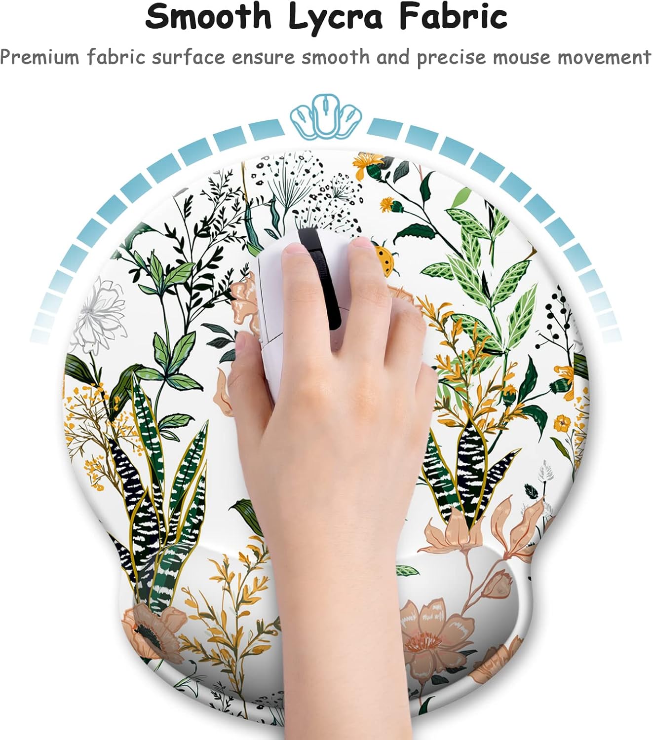 Ergonomic Mouse Pad with Wrist Support, Floral Memory Foam Wrist Rest Mouse Pads, Cute Computer Laptop Office Accessories Decor, Pain Relief Mousepad for Gaming Work Women Girls, White Flower 5 71Gt6ahi8KL. AC SL1500 - northernschoolofshiatsu.co.uk