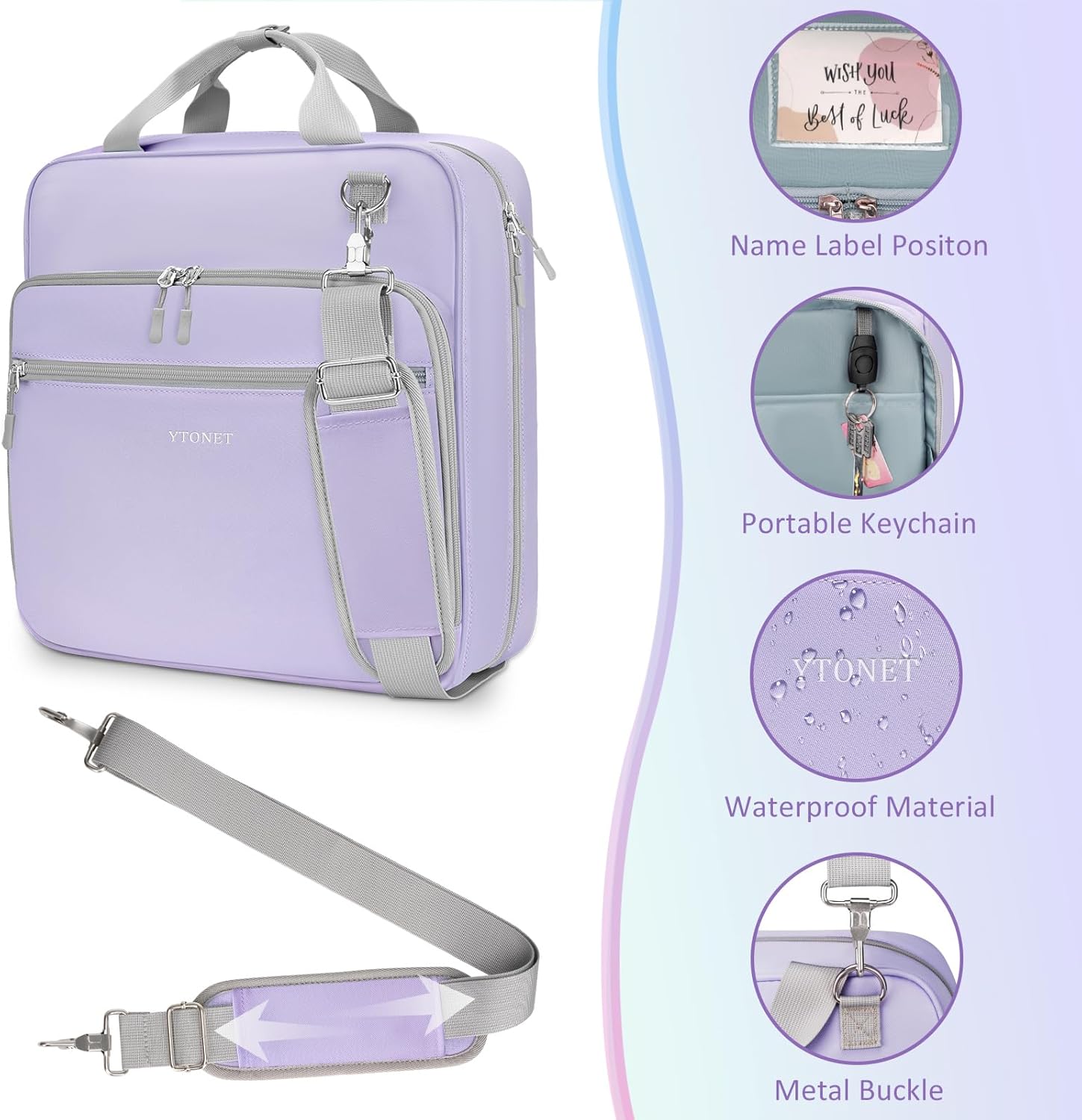 Ytonet Zipper Binder with Shoulder Strap, 3 Inch 3 Ring Binder with Zipper, 600 Sheets Large Capacity Waterproof School Binders Organizer for Girls Students Fit 15.6 Inch Laptop, Purple 22 71GwcGRslBL. AC SL1500 - northernschoolofshiatsu.co.uk