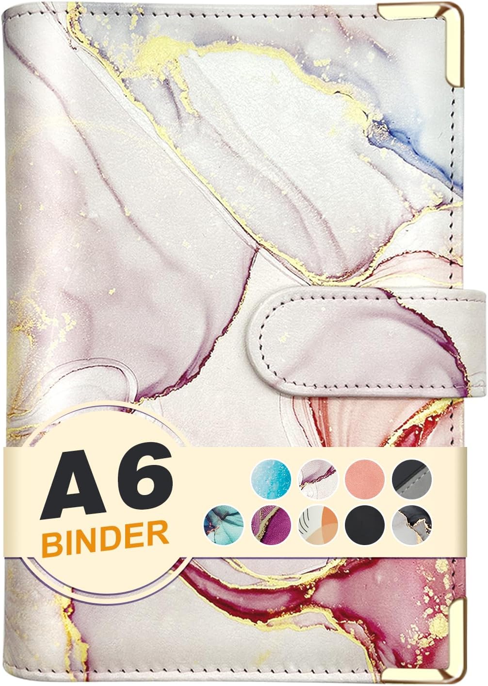 A5 Refillable 6 Ring Faux Leather Budget Binder,Mini Notebook Binder Cover for A5 Filler Paper,Loose Leaf Personal Planner Cover with Magnetic Buckle Closure(Marble Purple) 61 71H KjbayOL. AC SL1500 - northernschoolofshiatsu.co.uk