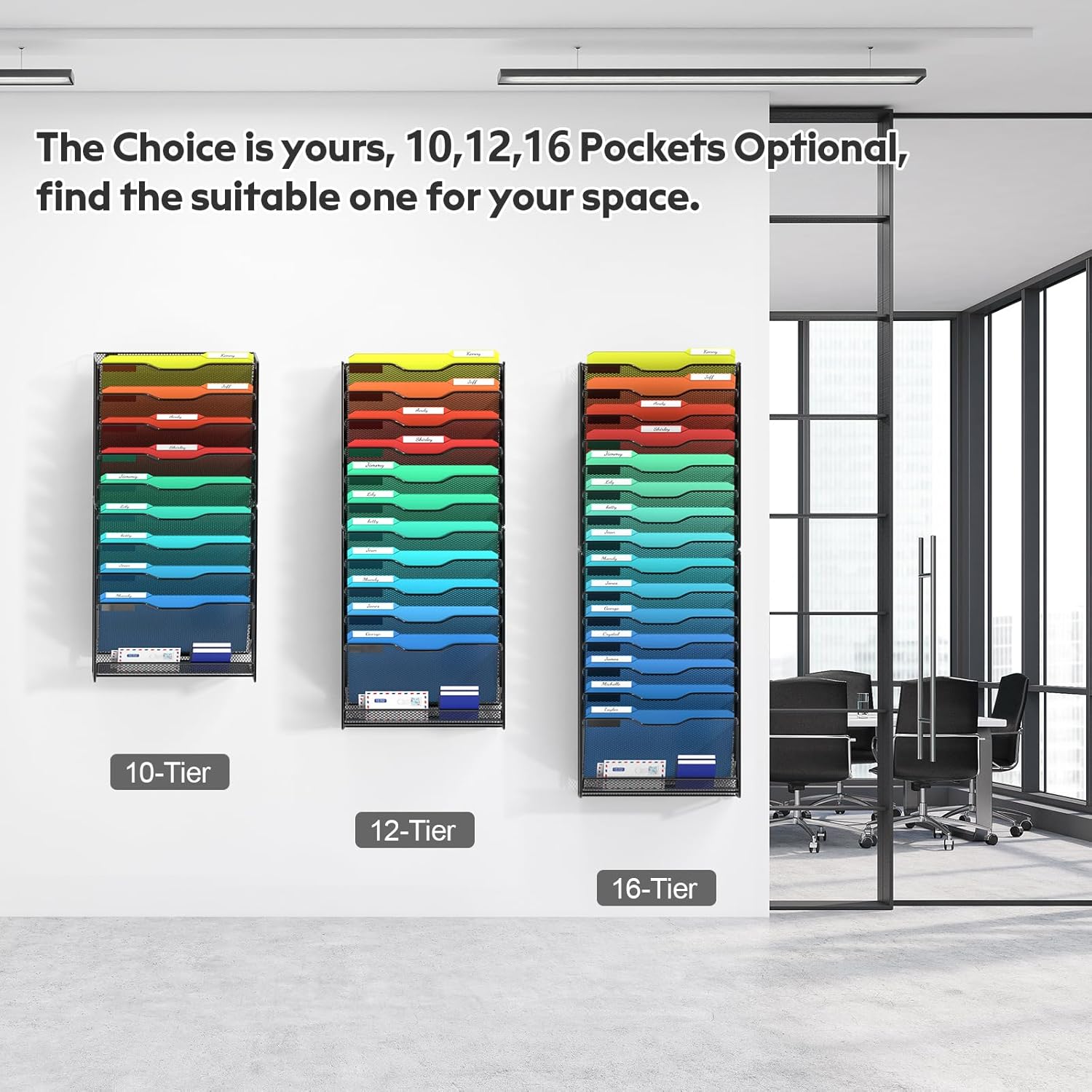 samstar 16 Tier Wall File Organizer Hanging Wall File Holder Wall Mount Paper Folder Organizer, Magazine Rack, Mesh Made,Black 6 71H4jefoJ3L. AC SL1500 - northernschoolofshiatsu.co.uk