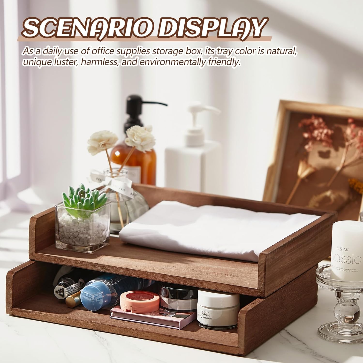 Yeaqee 4 Pcs Stackable Paper Tray Wood Desk Organizer Letter Tray Desktop Letter Size Office Wooden Desk Shelf Paper Holder Folder Organization Rack for Mail File Document(Dark Wood Color) 5 71HHSTyHl7L. AC SL1500 - northernschoolofshiatsu.co.uk
