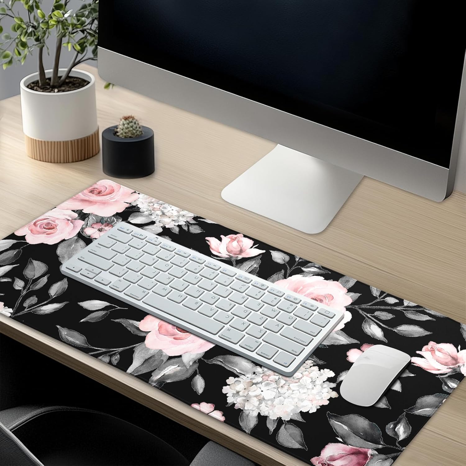 Large Floral Mouse Pad Extended Gaming Mousepad 31.5"x11.8" Vintage Aesthetic Black Desk Mat Flower Mouse Pad Plant Wildflower Mousepad XXL Laptop Computer Keyboard Mats for Desk Office 25 71HILO8lbRL. AC SL1500 - northernschoolofshiatsu.co.uk