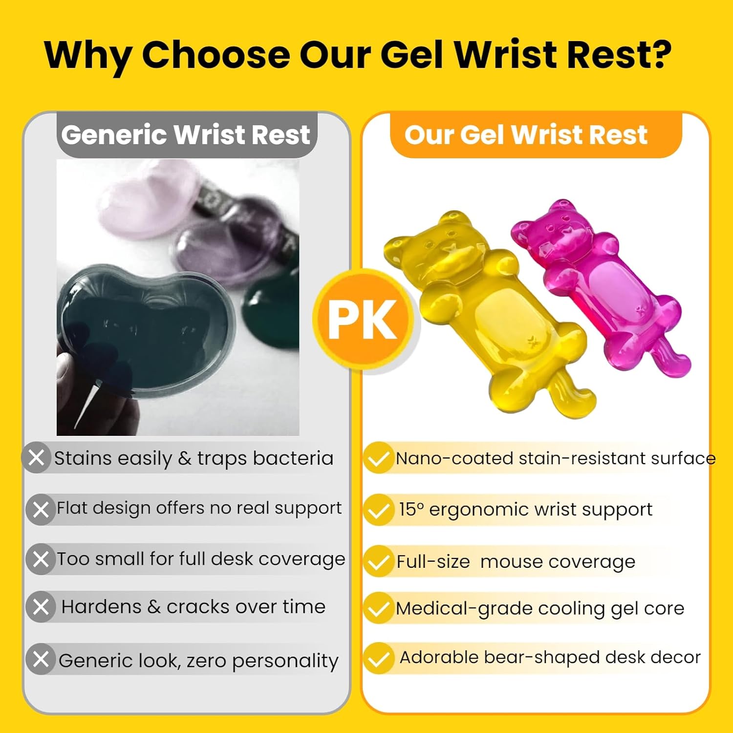 Gel Wrist Rest for Mouse & Keyboard, Cute Bear Shape - Ergonomic Support, Non-Slip & Waterproof Desk Pad for Office, Gaming, Computer (Pink) 5 71HYbcLE+JL. AC SL1500 - northernschoolofshiatsu.co.uk