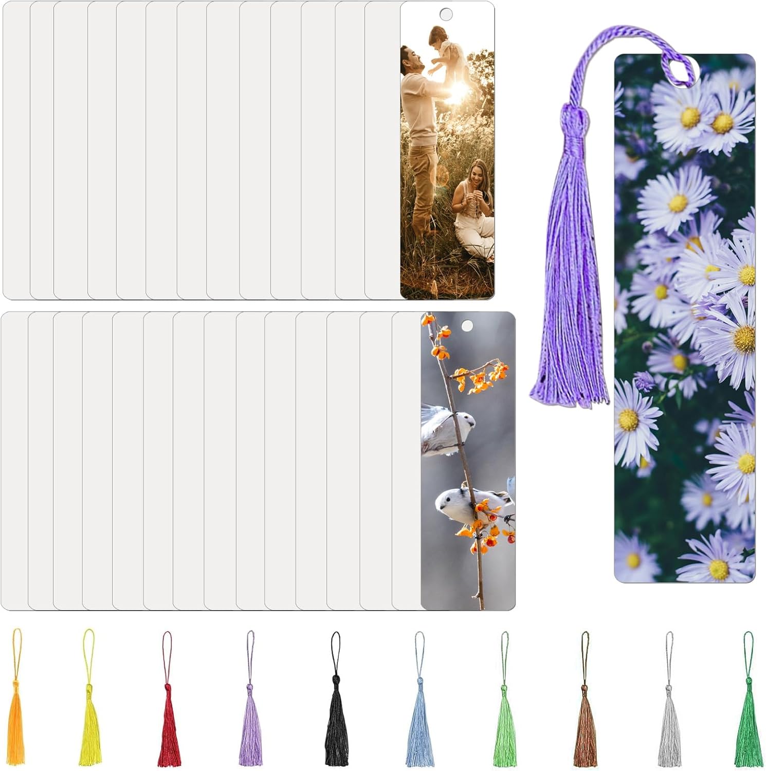 30 Pcs Sublimation Bookmarks Double Sided, 6" x 1.5" Sublimation Bookmark Blank Bulk Plastic Sublimation Blanks DIY Bookmarks with Hole and Colorful Tassels for Crafts Gift (Ultra Thin Plastic) 1 71HlJ8avubL. AC SL1500 - northernschoolofshiatsu.co.uk
