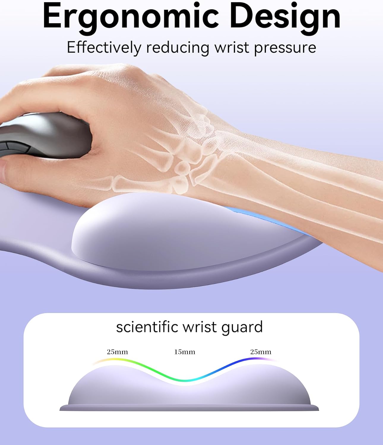 eulps Mouse Pad with Gel Wrist Rest, Ergonomic Comfortable Computer Wrist Support for Laptop, Pain Relief Mousepad with Non-Slip PU Base for Office & Home (Purple) 2 71HvgdTlMyL. AC SL1500 - northernschoolofshiatsu.co.uk