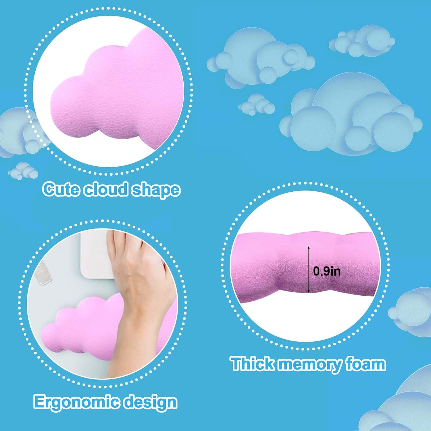 Juome Keyboard Cloud Wrist Rest, Ergonomic Memory Foam Wrist Rest for Typing Pain Relief, Cute Wrist Rest Pad for Computer Keyboard, Laptop, Mac, Home Office (Pink) 3 71Hw0yf+JVL. AC SL1500 - northernschoolofshiatsu.co.uk