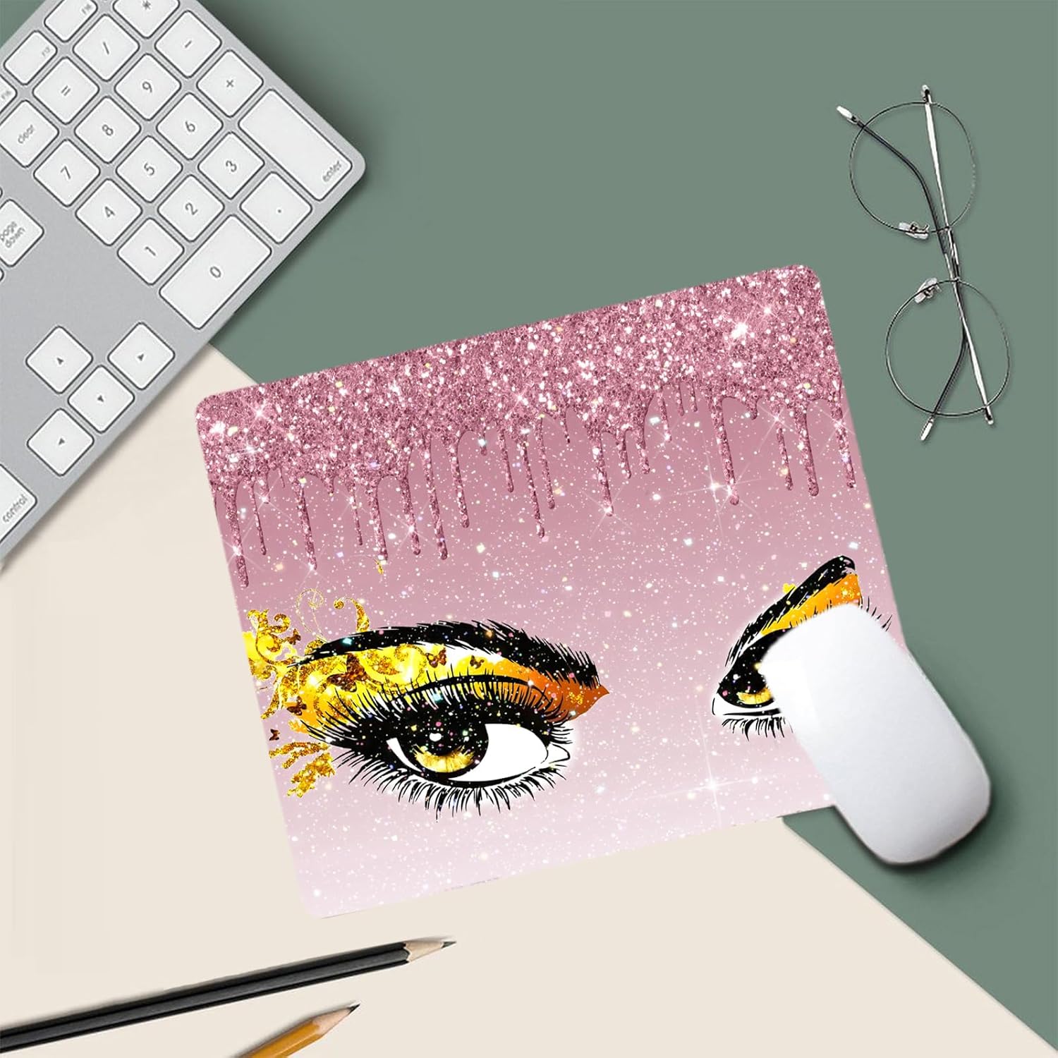 Mouse Pad Diamond Silver Glitter Sparkle Mousepad Bling Desk Accessories Gaming Bling Rubber Pads for Laptop, One Size 62 71IT+ymv+tL. AC SL1500 - northernschoolofshiatsu.co.uk