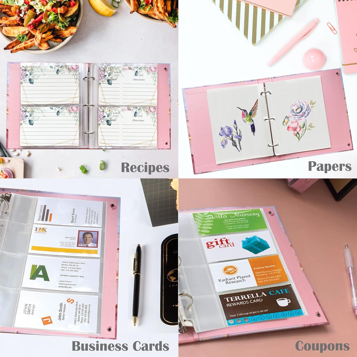 Mini 3 Ring Binder - 5.5 x 8.5 in, 1 Inch with Elastic Cord, Fits Loose Leaf Paper, Sheet Protectors, Recipe Binder, Photo Album Pages - Lightpink Marble 30 71IgX7cYC4L. AC SL1500 - northernschoolofshiatsu.co.uk
