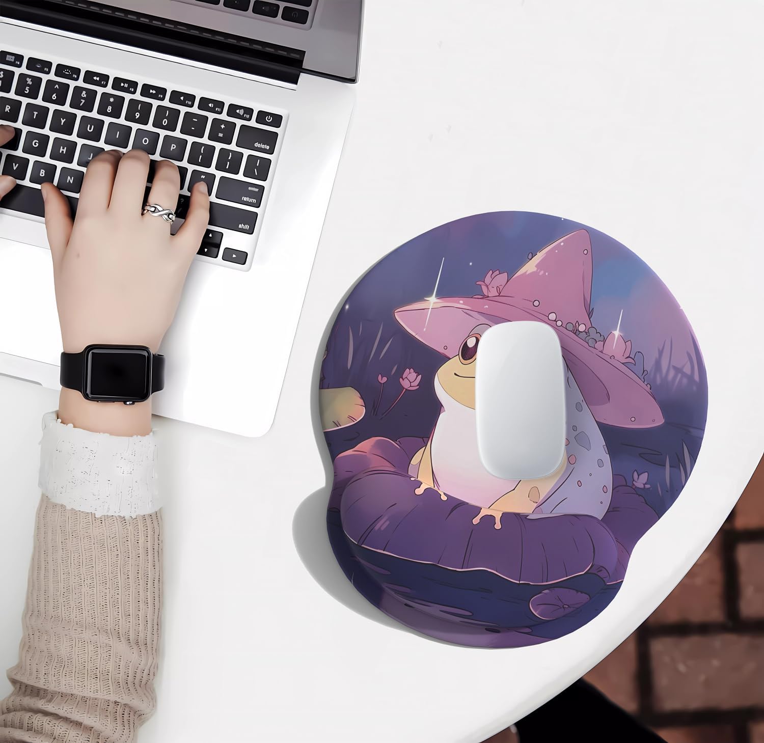 Ergonomic Cute Frog Mouse Pad, Designed to Alleviate Wrist Fatigue Gel Anti-Skid Pu Base Kawaii Game Office Desktop Accessories Purple Loading Pool Theme Wrist Support Aesthetic Style Mouse Pads 2 71J+0xV fZL. AC SL1500 - northernschoolofshiatsu.co.uk