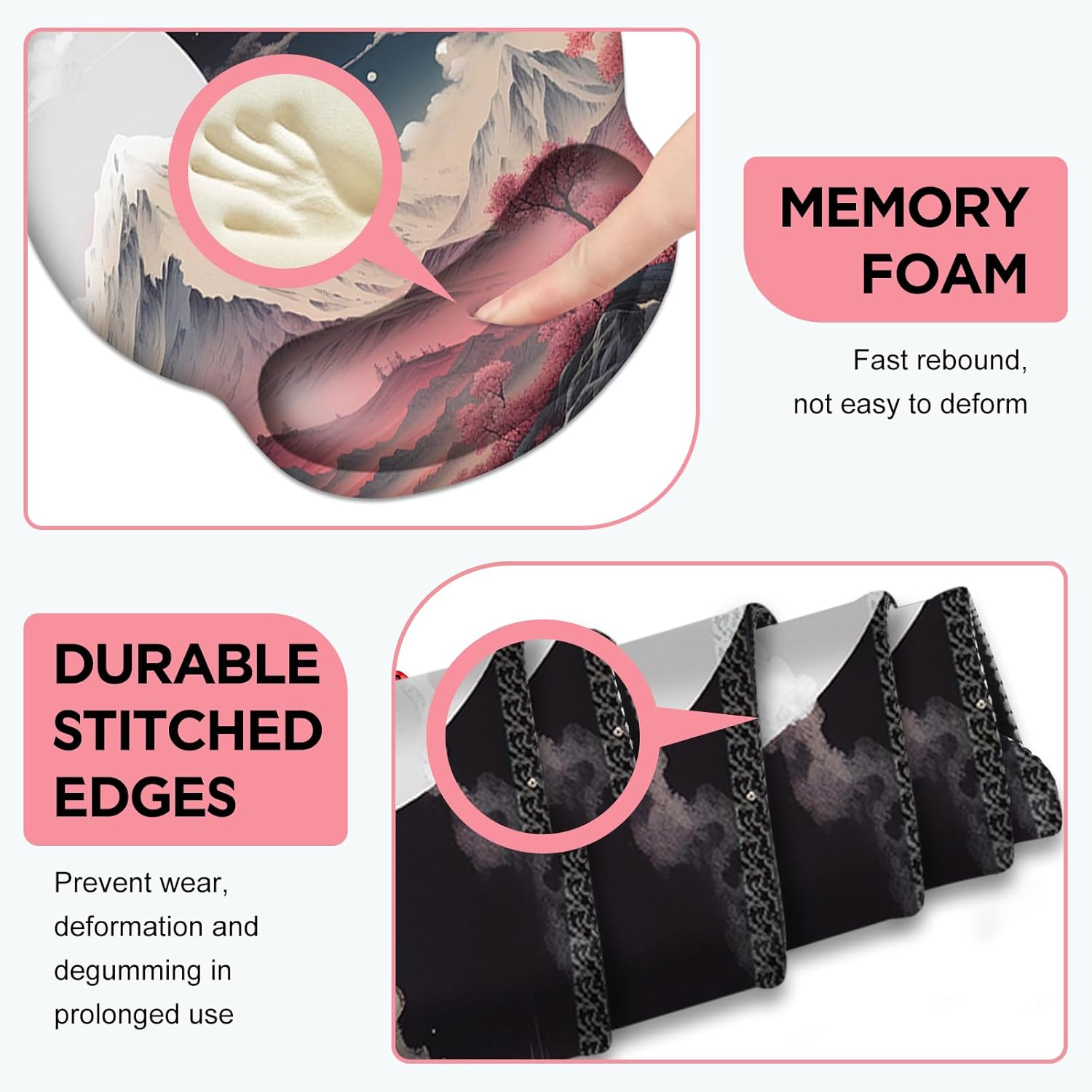 AIMSA Keyboard Mouse Pad Wrist Rest Set, Large Gaming Mouse Desk Pad with Wrist Support Ergonomic Design, 4 in 1 Mousepad for Home Office, Sakura Snow Mountain 4 71JWzIG31NL. AC SL1500 - northernschoolofshiatsu.co.uk