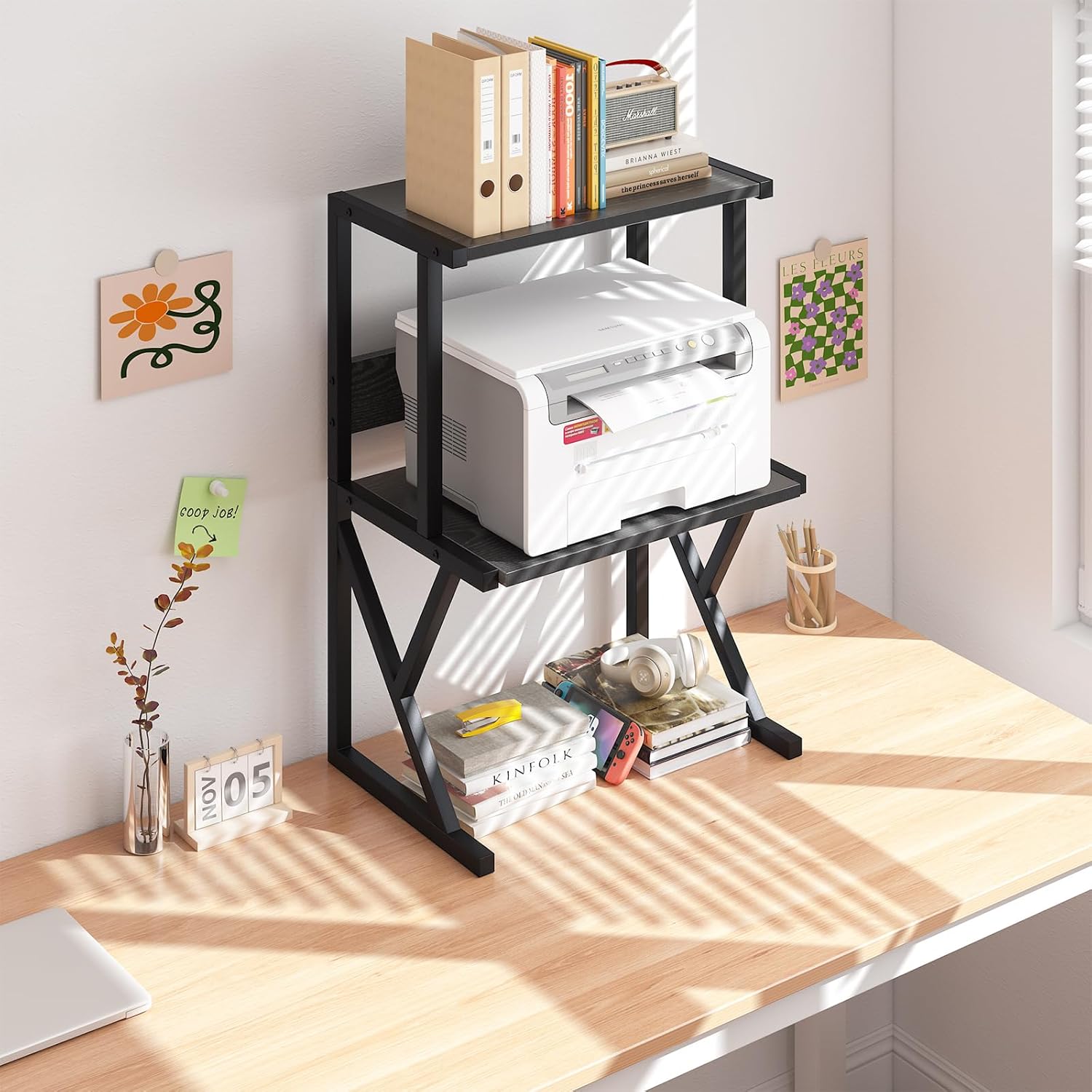 aboxoo Printer Stand for Desk, Desktop Printer Shelf Large 3-Tier Multi-Purpose Office Organization Shelves for Home Office, Rustic Brown 17 71Jnt+h0nOL. AC SL1500 - northernschoolofshiatsu.co.uk