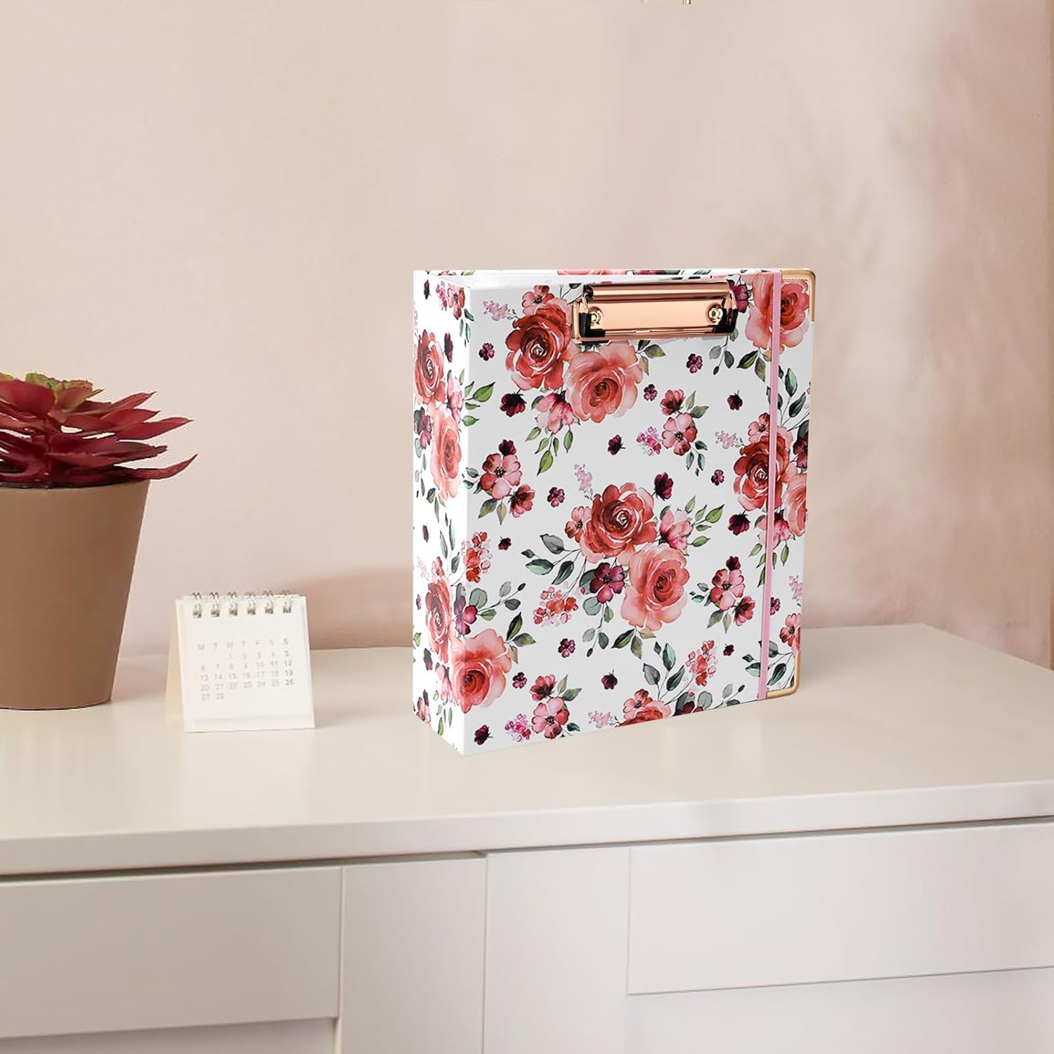 2 Inch 3 Ring Binders for Letter-Size 11" x 8.5" with 5-Tab Dividers and Low Profile Clipboards Three Ring Binder for School Class Office Supplies, Rose Floar 59 71Jyn+97suL. AC SL1500 - northernschoolofshiatsu.co.uk