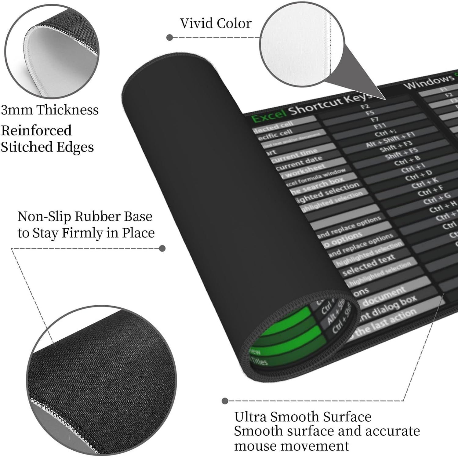 Computer Office Power Point Excel Word Outlook Command Prompt Shortcut Keys Shortcuts Gaming Keyboard Mouse Pad Mousepad Desk Mat Huge Extended XL Rubber Sole for Home Office(31.5"X 11.8") 83 71K0O8DU3WL. AC SL1500 - northernschoolofshiatsu.co.uk