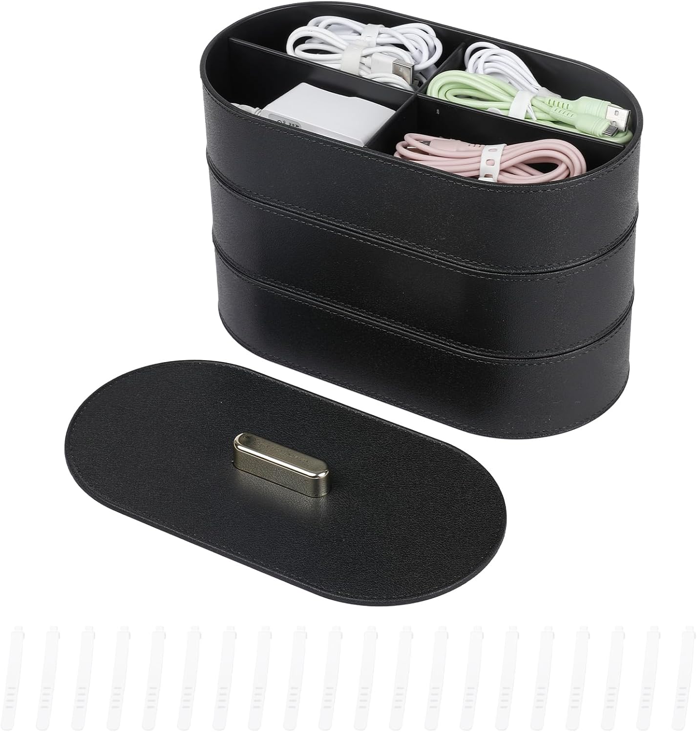 Yesesion Large Cord Storage Organizer with Lid, Plastic Cable Box with 20pcs Wire Ties for Desk Drawer, Home Office Supplies, Electronics, Clips, Clamps, Pens, Phone Chargers, Art Craft (Black) 1 71K5k7QZXqL. AC SL1500 - northernschoolofshiatsu.co.uk