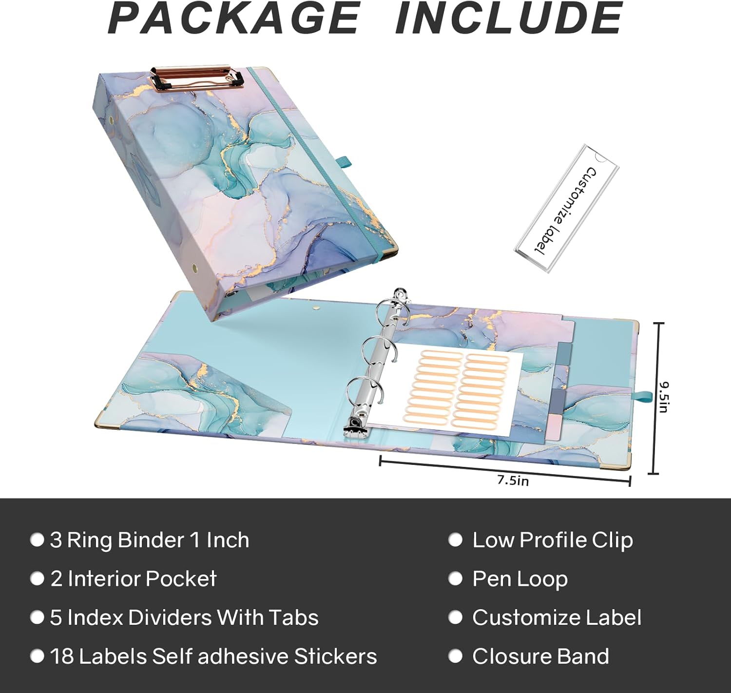 2 Inch 3 Ring Binders for Letter-Size 11" x 8.5" with 5-Tab Dividers and Low Profile Clipboards Three Ring Binder for School Class Office Supplies, Rose Floar 147 71KDykPupjL. AC SL1500 - northernschoolofshiatsu.co.uk