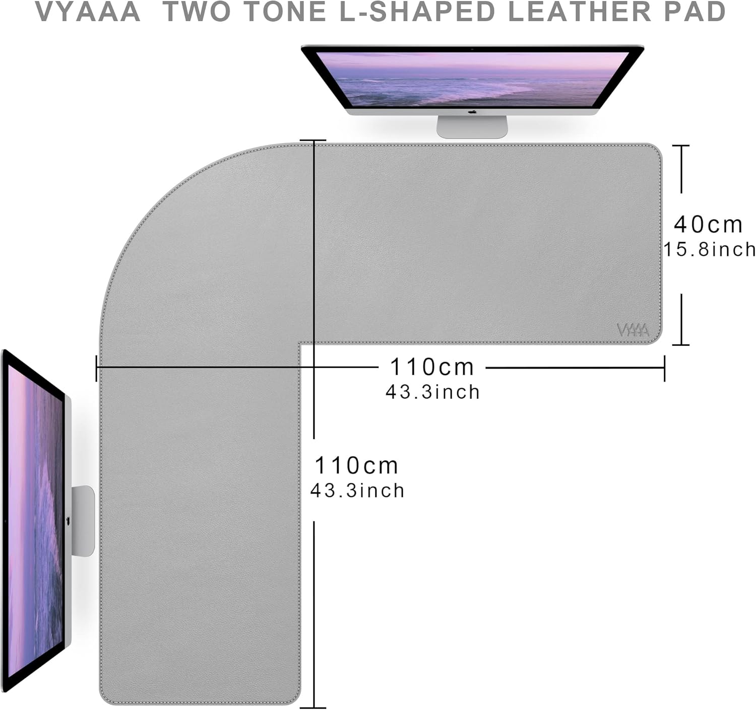 Vyaaa L Shaped Desk Mat Leather Desk Pad, PU Leather Corner Desk Mat for Computer, Gaming, Writing, Home and Office, 39.4"x 39.4"x 13" Light Purple 21 71KE4ZnzjDL. AC SL1500 - northernschoolofshiatsu.co.uk