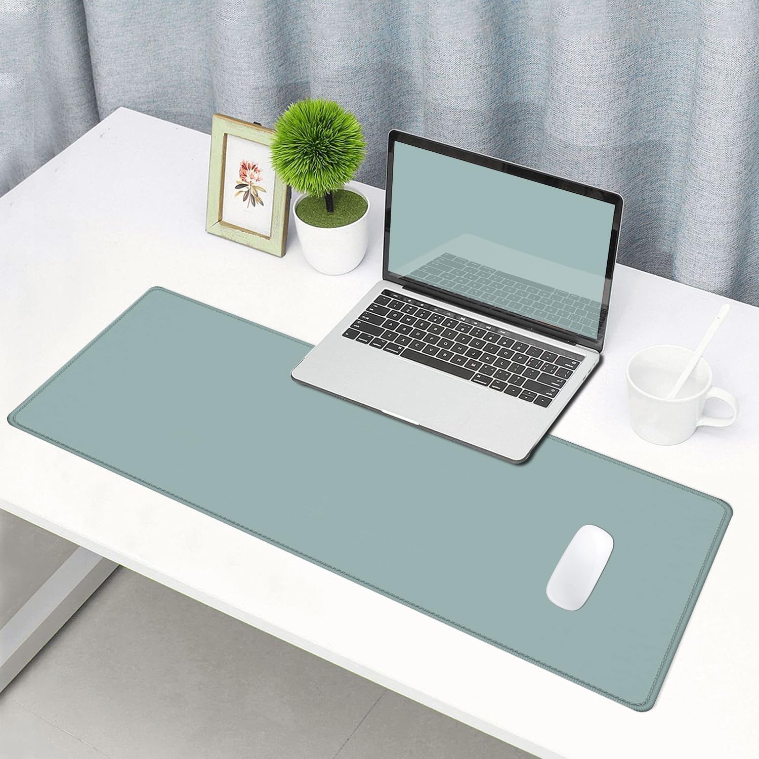 Mouse Pad Gaming, Office Mousepad, Large Desk Pad, Non-Slip Keyboard Mouse Mat for Laptop, Work, Home (31.5" x 11.8", Light Blue) 6 - northernschoolofshiatsu.co.uk