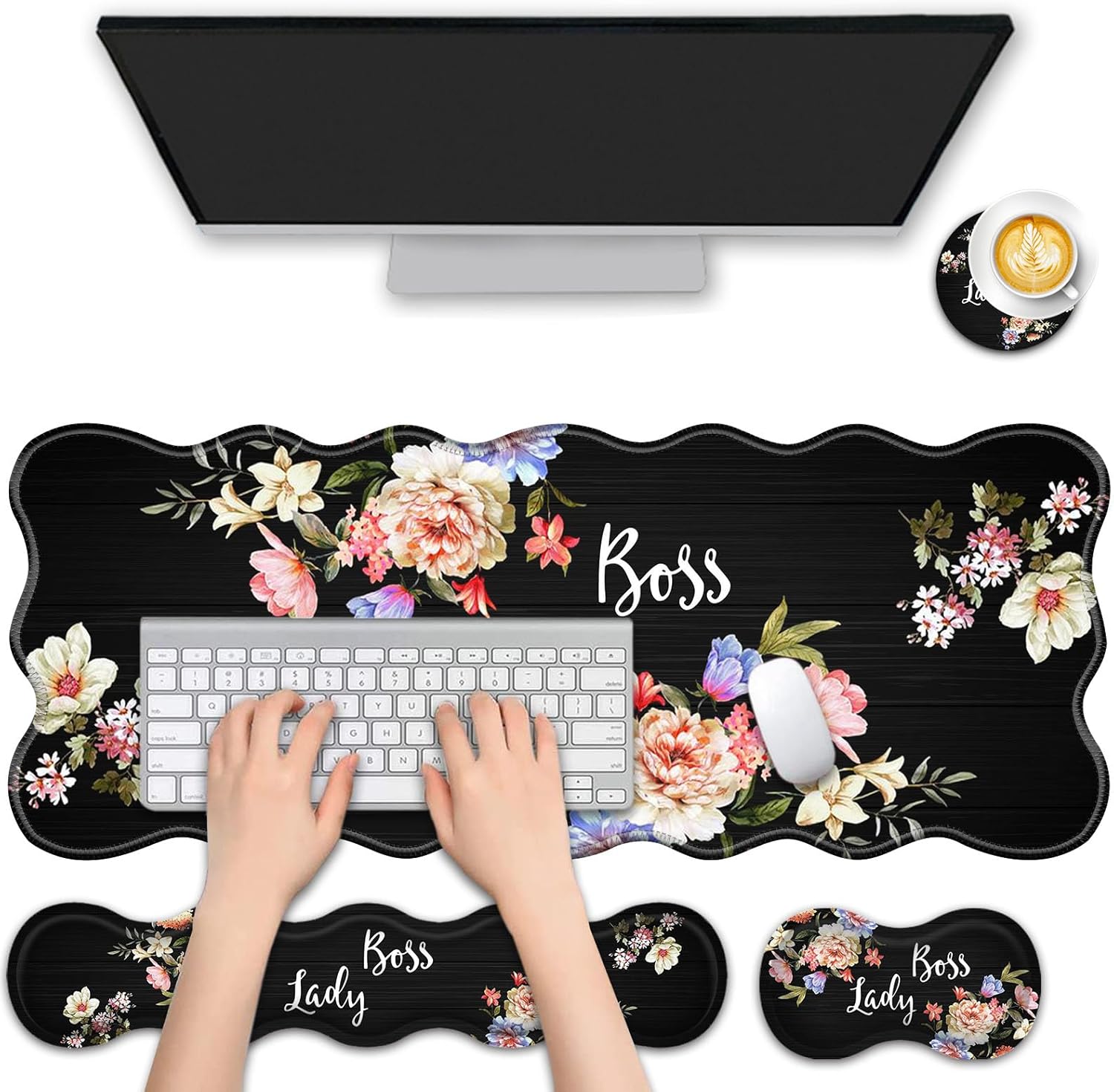 4 in 1 Desk Mat Set,Mouse Pad with Keyboard Wrist Rest,Wave-Shaped Design,Non-Slip Rubber Base,Waterproof,for Home,Office,Gaming,Starry Night 32 71KacG7PL+L. AC SL1500 - northernschoolofshiatsu.co.uk