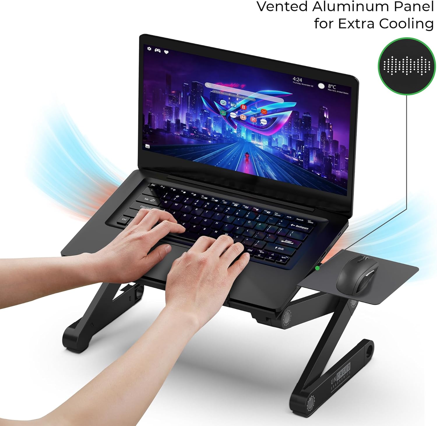 WorkEZ Adjustable Laptop Stand for Desk, Portable Laptop Stand Adjustable Height, Foldable Cooling Computer Holder Riser for Desk, Black 3 71KcOAyvl2L. AC SL1500 - northernschoolofshiatsu.co.uk