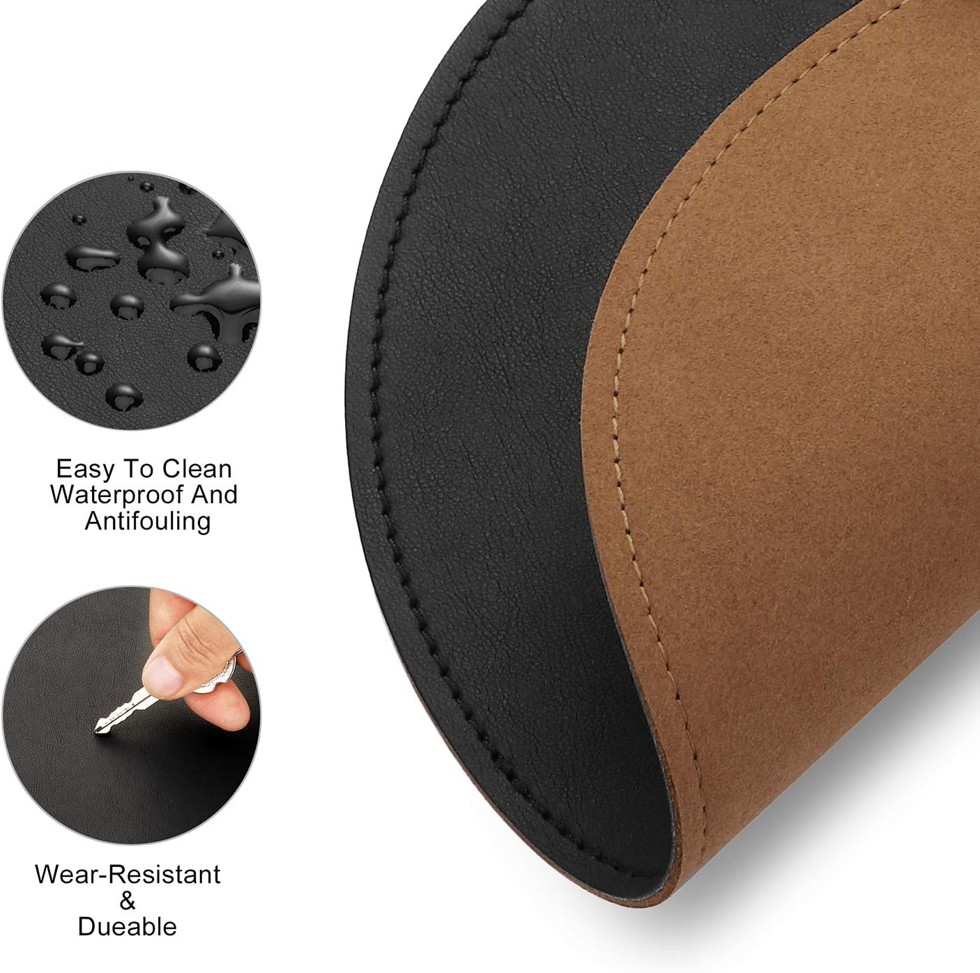 Mouse Pad, PU Mouse Pad,Leather Mouse Pad with Stitched Edge Micro-Fiber Base with Non-Slip Waterproof,Mouse Pad for Computers,Laptop, 8x11Inch (Caramel Brown) 83 71KcnJLDNHL. AC SL1500 - northernschoolofshiatsu.co.uk