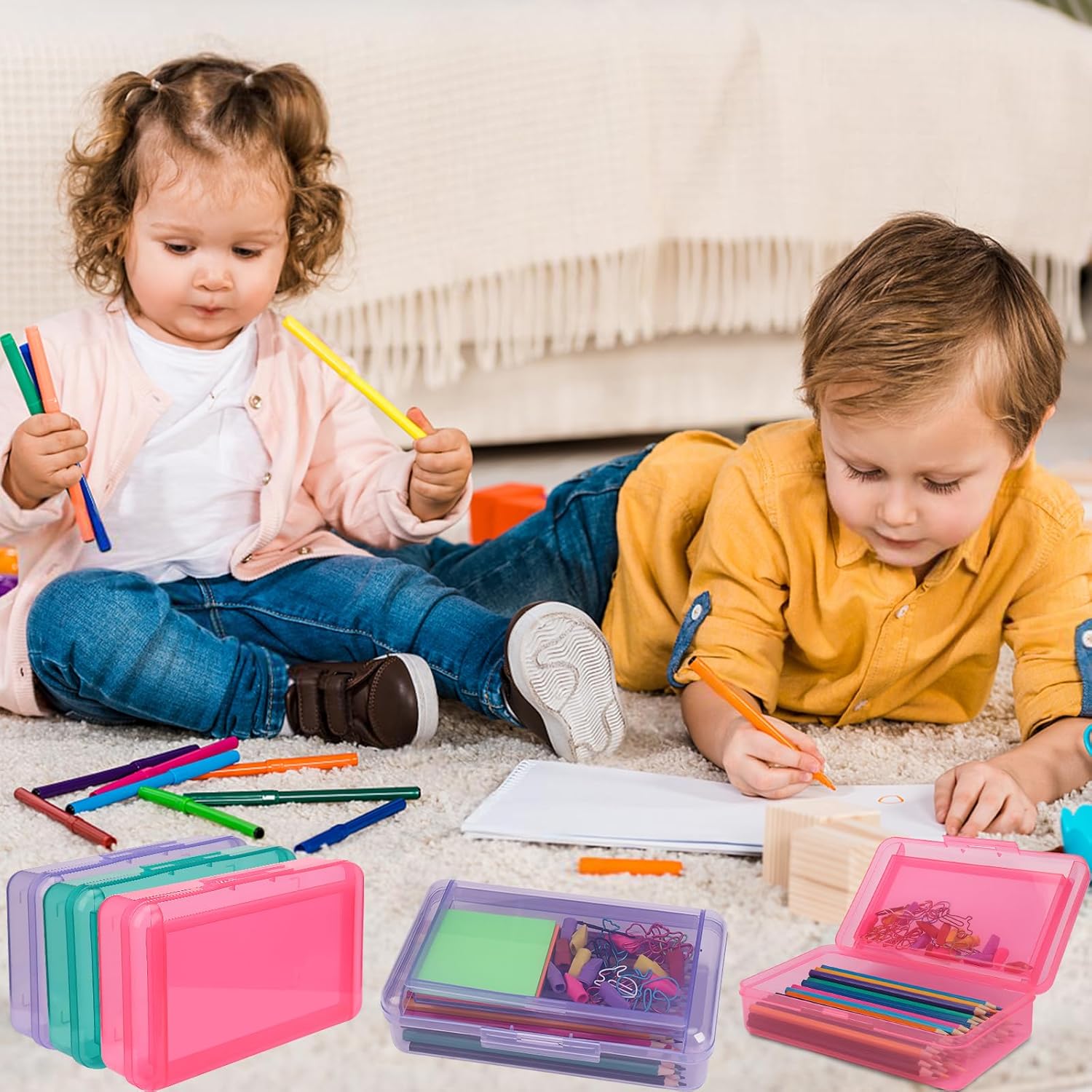 1 PCS Pencil Box,Double Layer Large Capacity Pencil Box,Hard Pen Case with Snap-tight Lid, Plastic Pencils Case for Office School Supplies Pen Boxes,Storage Organizer for Gel Pens Erasers-Purple 67 71KiuqO2L1L. AC SL1500 - northernschoolofshiatsu.co.uk