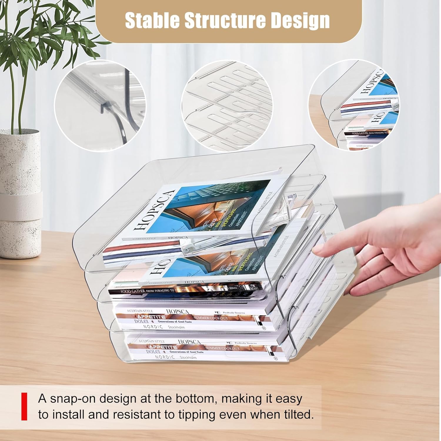 Clear Stackable Paper Trays 4 Pack, PET Letter Tray Desk Organizer, Desktop Organizers and Storage for Books, Magazines, Folders, A4 Size File Paper, Notes, Pens 3 71KvUW3r0XL. AC SL1500 - northernschoolofshiatsu.co.uk