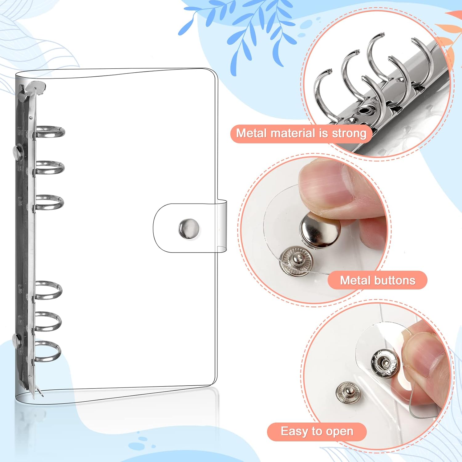 4 Pack A6 Transparent Soft PVC 6 Ring Budget Binder Refillable Planner Binder Cover Protector Snap Button Closure Loose Leaf Folder for School, Meeting, Travel, Office Supplies 3 71L1D7nrowL. AC SL1500 - northernschoolofshiatsu.co.uk