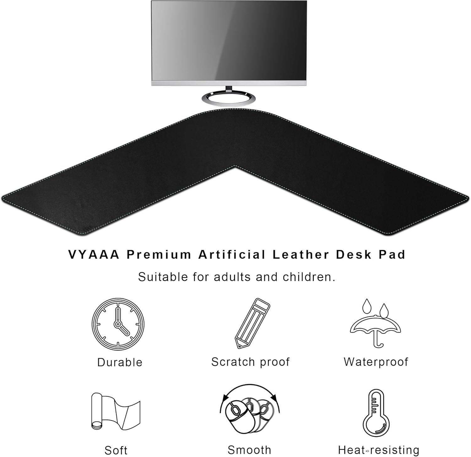 Vyaaa L Shaped Desk Mat Leather Desk Pad, PU Leather Corner Desk Mat for Computer, Gaming, Writing, Home and Office, 39.4"x 39.4"x 13" Light Purple 16 71LAu3BeXAL. AC SL1500 - northernschoolofshiatsu.co.uk