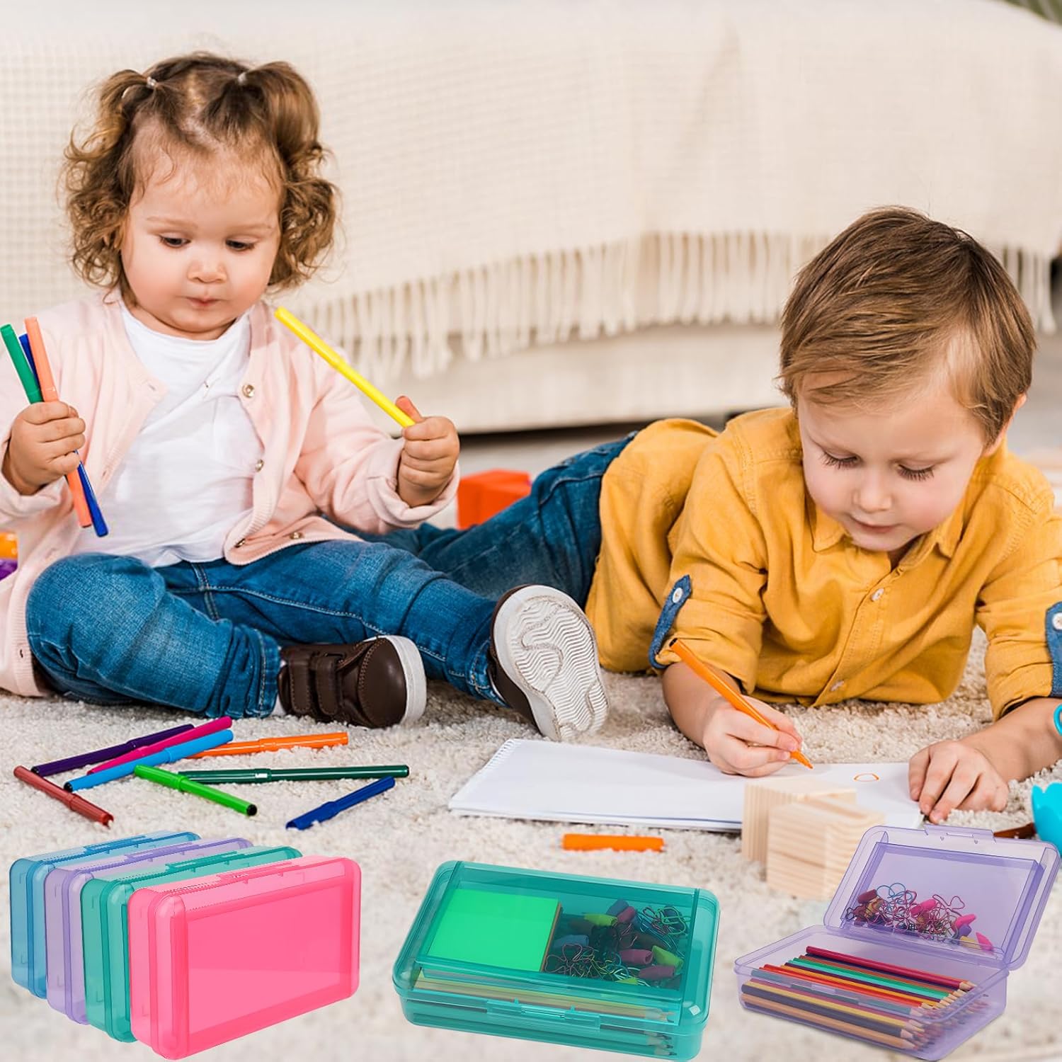 1 PCS Pencil Box,Double Layer Large Capacity Pencil Box,Hard Pen Case with Snap-tight Lid, Plastic Pencils Case for Office School Supplies Pen Boxes,Storage Organizer for Gel Pens Erasers-Purple 73 71LNpjhmimL. AC SL1500 - northernschoolofshiatsu.co.uk