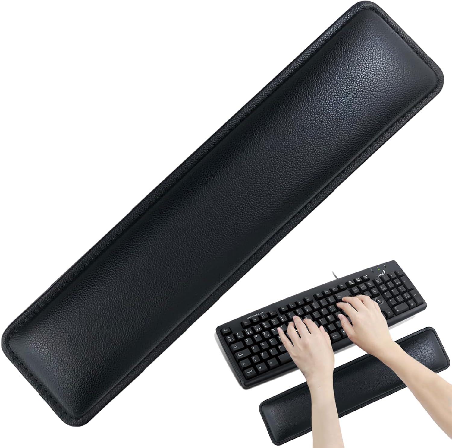 Skin-Friendly Leather Rebound Sponge Keyboard Wrist Rest, Ergonomic Design, relieves Wrist Pressure, Wrist Rest for Computer Keyboard, with Anti-Slip Base (18 x 3.6 x 0.8 inches, Black) 1 71LRpT0cSZL. AC SL1500 - northernschoolofshiatsu.co.uk