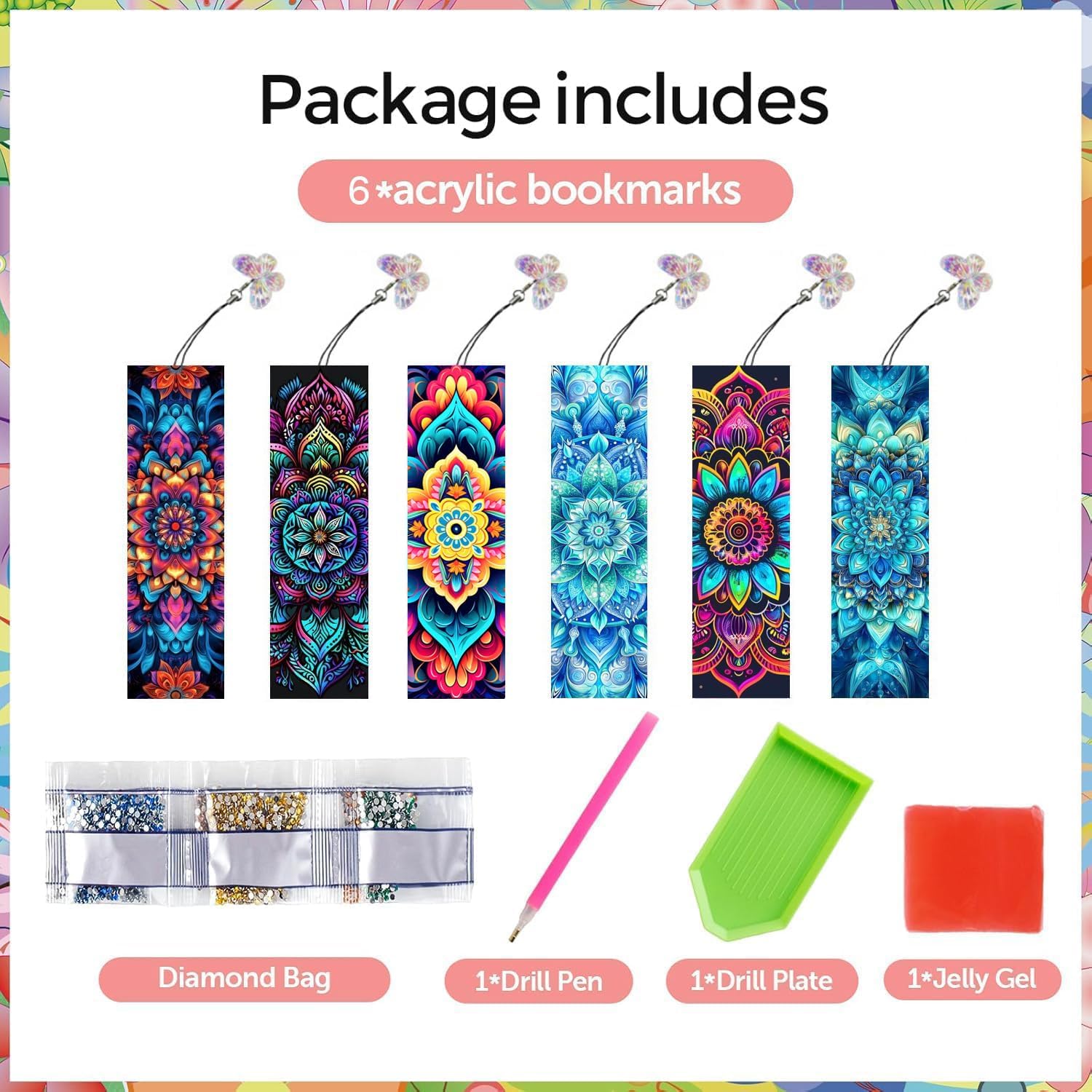 Puraikcmi 6 PCS 5D DIY Diamond Art Bookmarks,Mandala Diamond Painting Bookmarks Kits with Tassels Acrylic, Rhinestone Crafts Decoration Gift Set for Book Lovers Beginners & Adults 3 71LT18v1wTL. AC SL1500 - northernschoolofshiatsu.co.uk