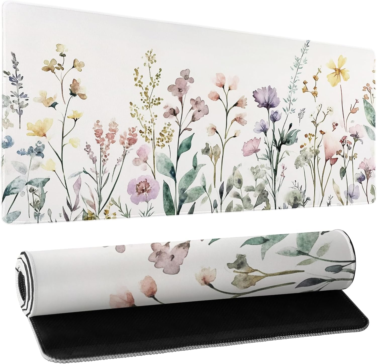 Large Floral Mouse Pad Extended Gaming Mousepad 31.5"x11.8" Vintage Aesthetic Black Desk Mat Flower Mouse Pad Plant Wildflower Mousepad XXL Laptop Computer Keyboard Mats for Desk Office 157 71LnR1Kv+wL. AC SL1500 - northernschoolofshiatsu.co.uk