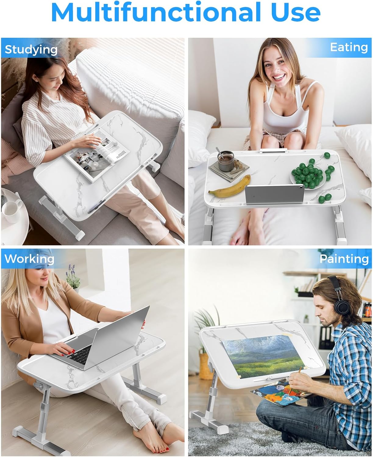 Laptop Bed Desk, Adjustable Laptop Lap Desk with Drawer, X-Large Foldable Bed Table Tray for Bed Couch Floor Desk Writing Working Reading Eating Painting (Marble, 23.6"×15.7") 18 71Lnrm9LMUL. AC SL1500 - northernschoolofshiatsu.co.uk