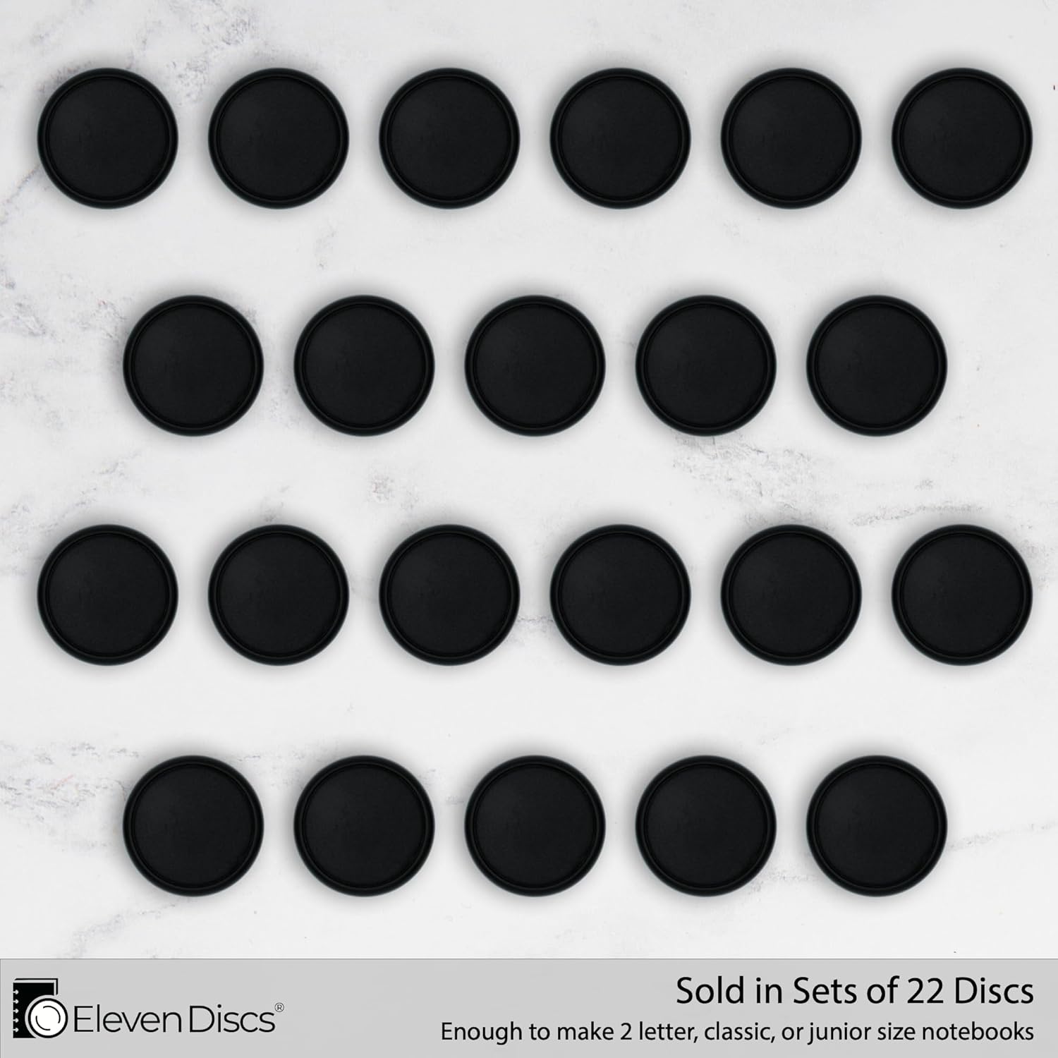 ¾-Inch Black Plastic Discbound Expansion Discs for Custom Notebook and Planner - Compatible with Circa, Arc, TUL (Set of 22) 2 - northernschoolofshiatsu.co.uk